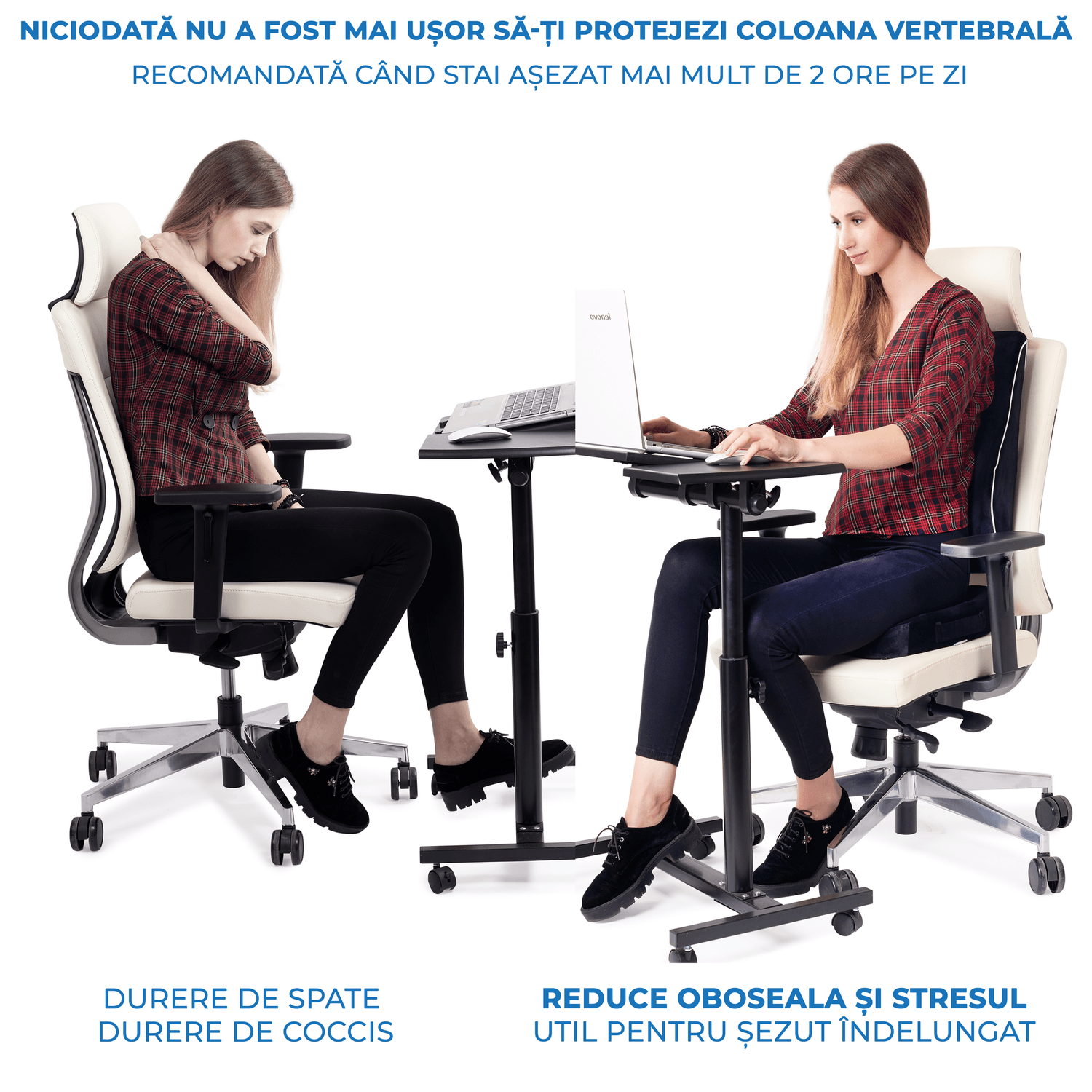 Set perna ortopedica pentru spate si sezut cu spuma de memorie fotografia produsului View 4 L