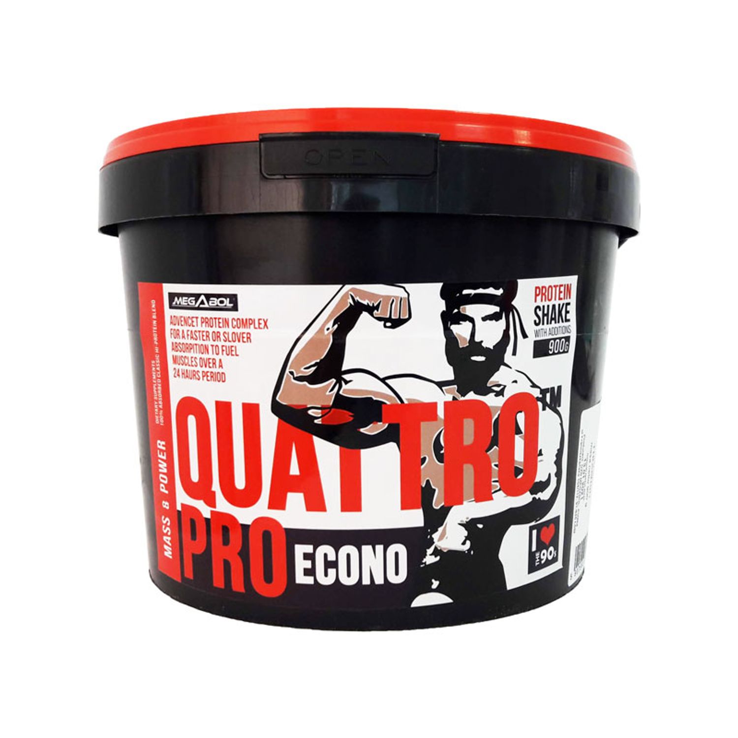Supliment de proteine Megabol Quattro Pro Econo 900g, complex de proteine, carbohidrati, vitamine fotografia produsului