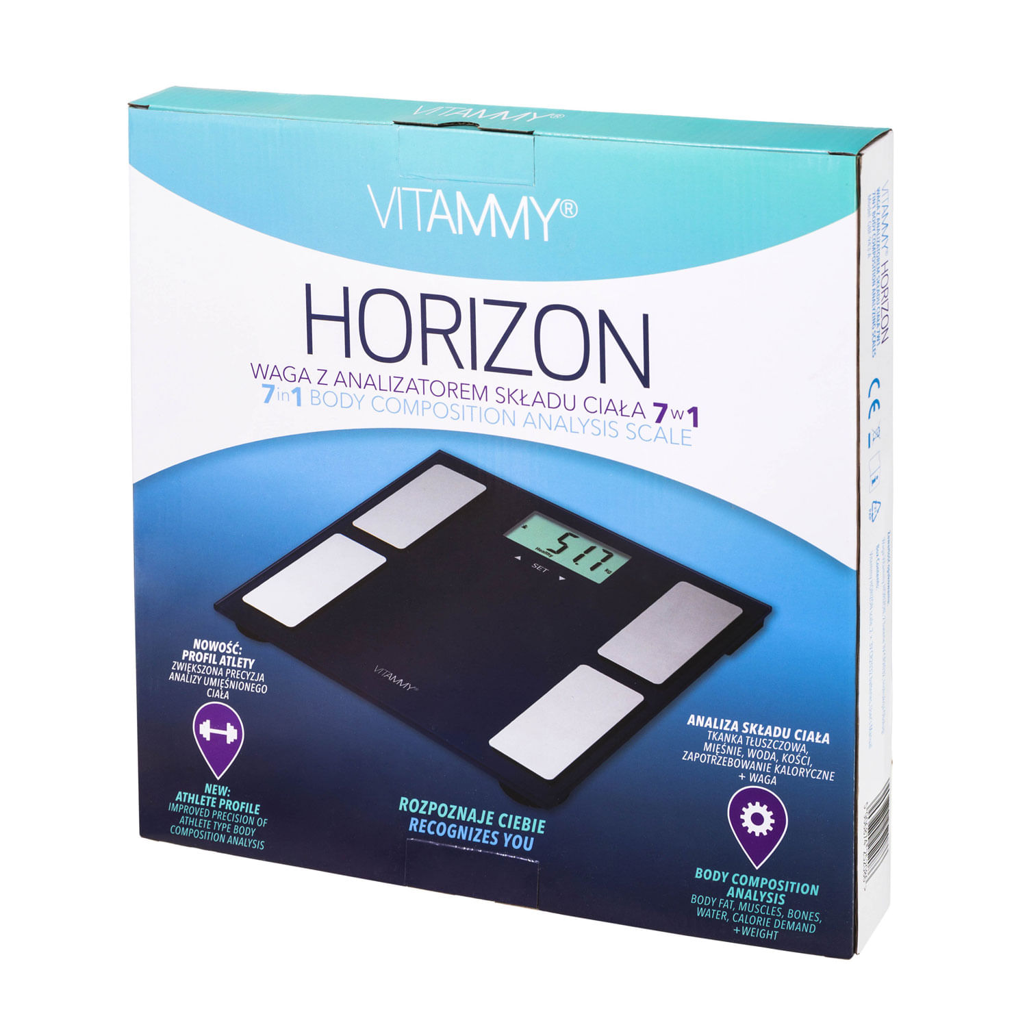 Cantar corporal Vitammy Horizon, Electronic, Federal Blue fotografia produsului View 3 L
