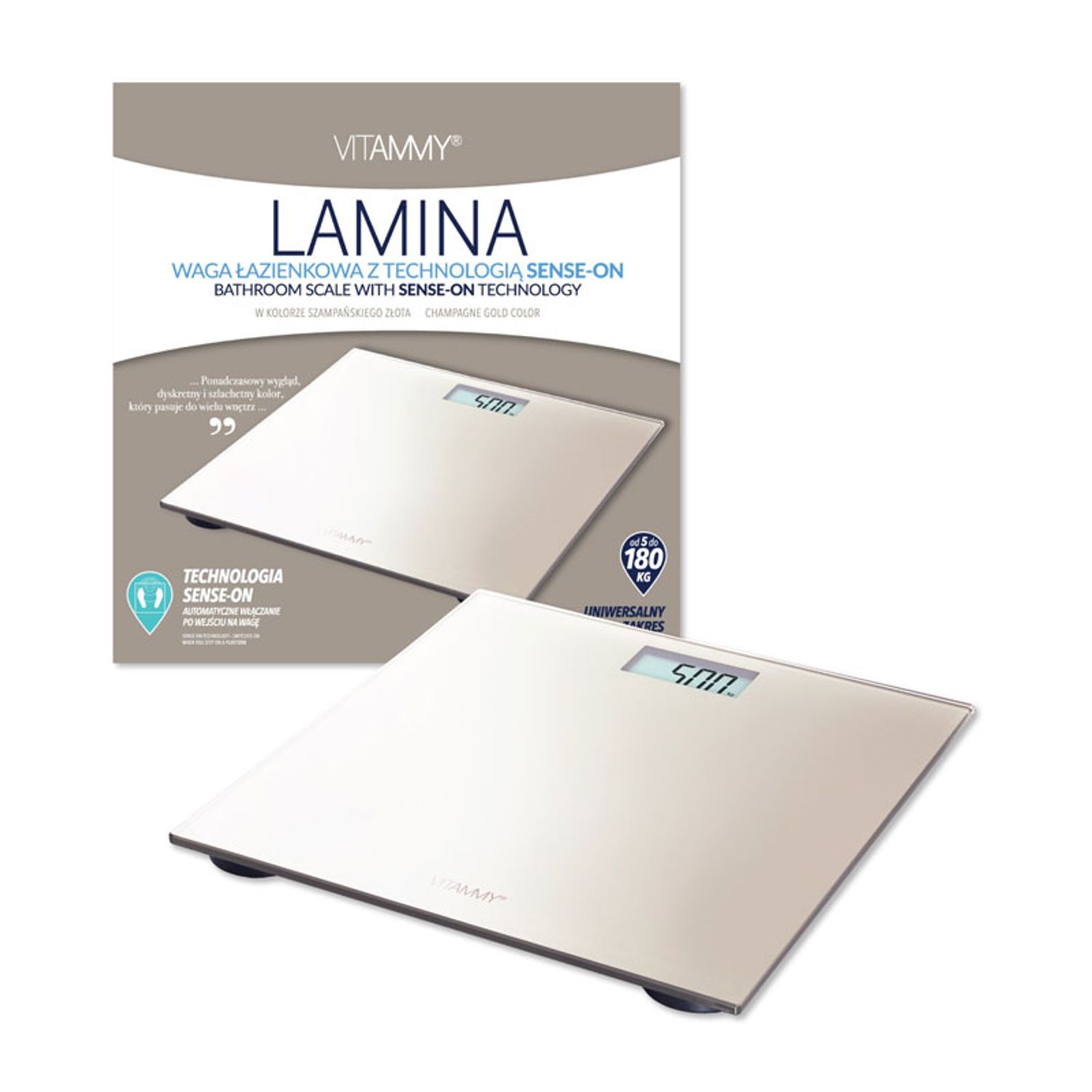 Cantar corporal electronic VITAMMY Lamina golden fotografia produsului