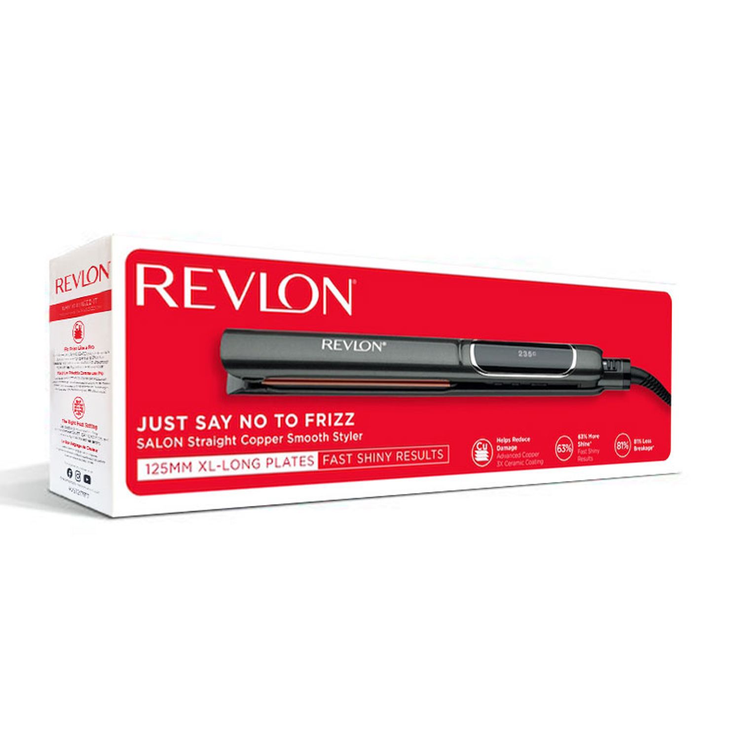 Placa de indreptat parul REVLON Salon Straight Copper Smooth Styler RVST2175E2, afisaj LCD fotografia produsului View 3 L
