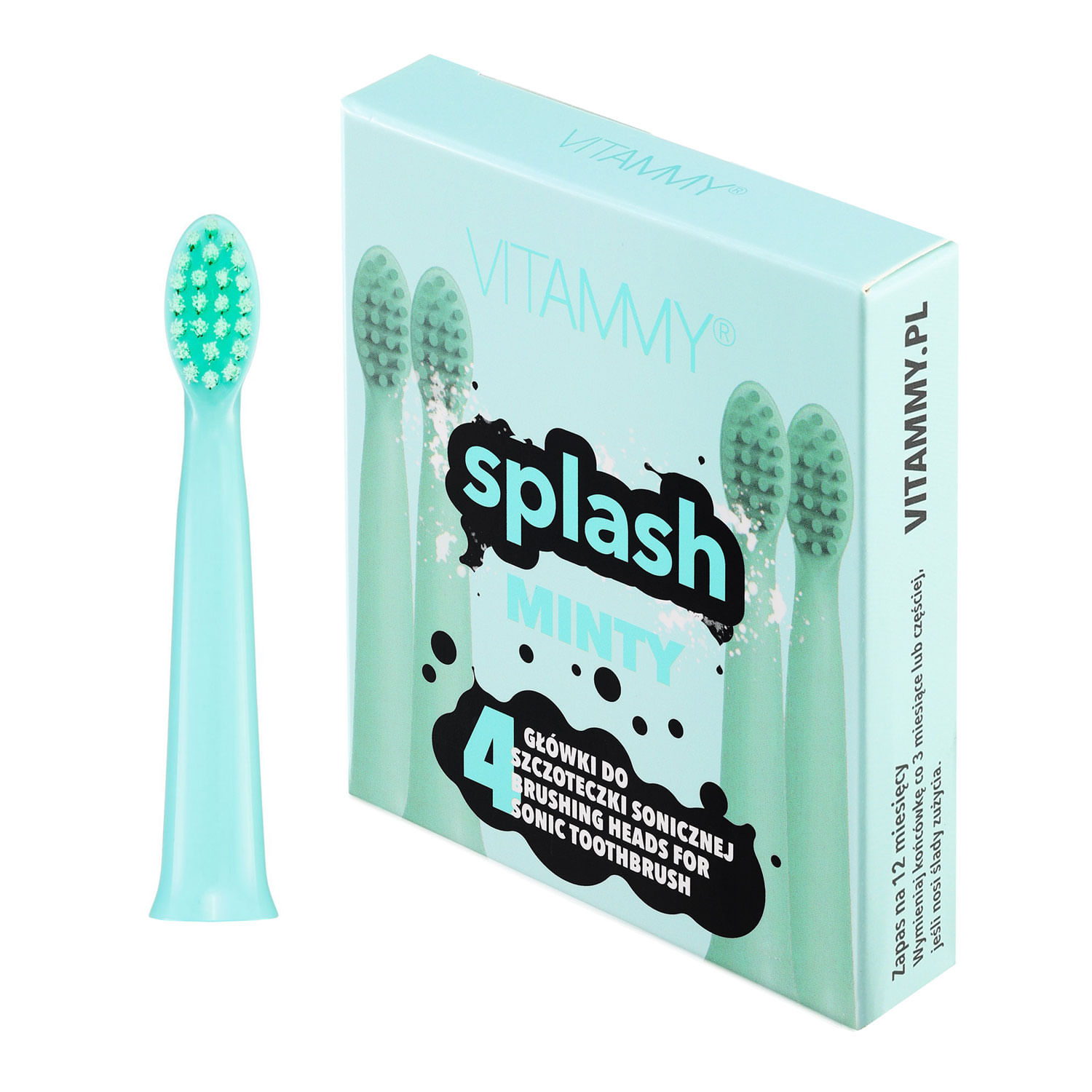 Set 4 rezerve periuta de dinti VITAMMY Splash TH1811-4 Minty, Menta fotografia produsului