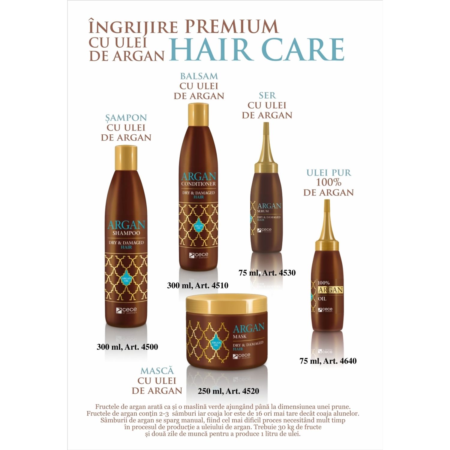 Sampon cu ulei 100 % de argan pentru par degradat 300 ml /Cod.4500. fotografia produsului View 2 L