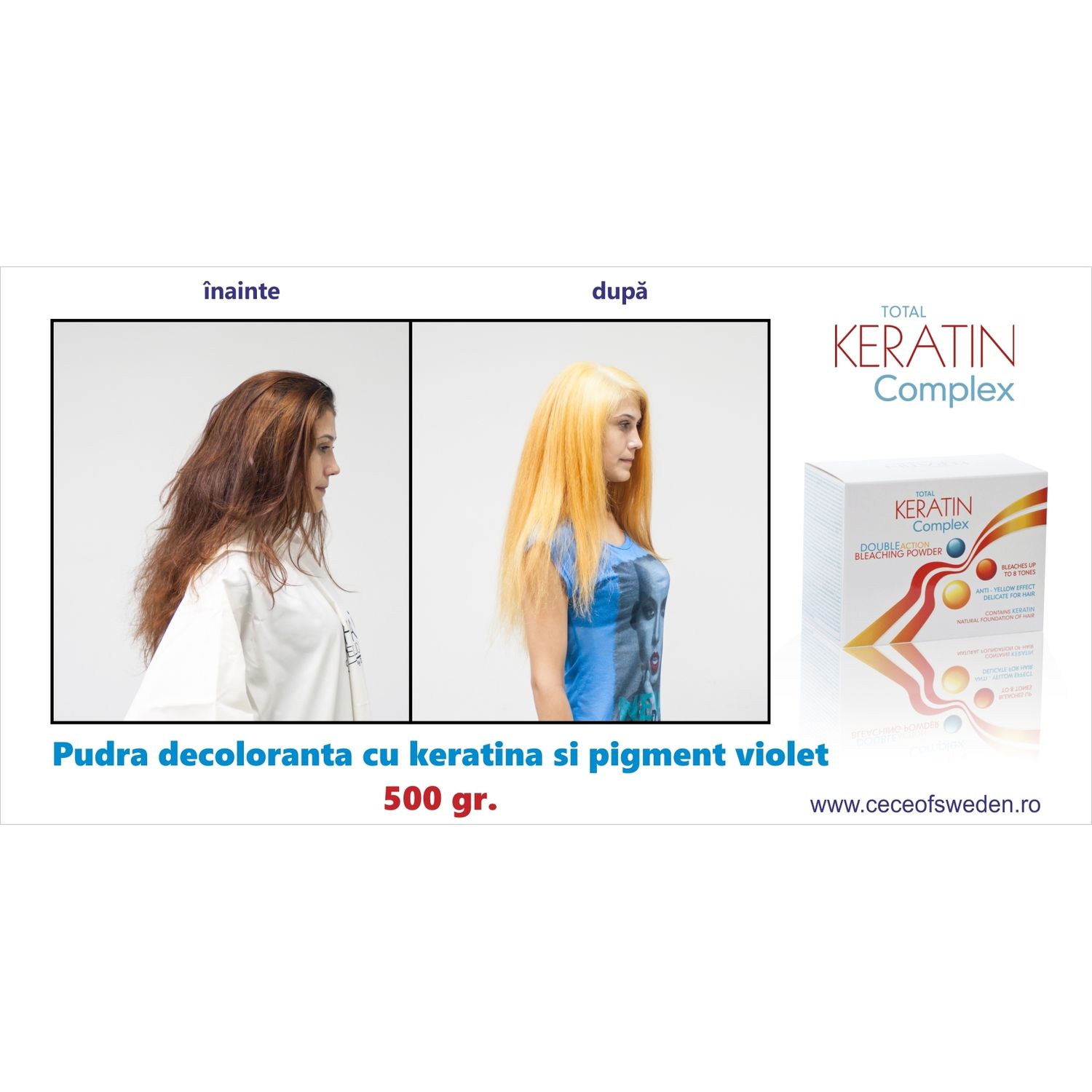 Pudra decoloranta Total Keratin Complex cu cheratina si pigment violet 500 gr / cod. 55. fotografia produsului View 6 L