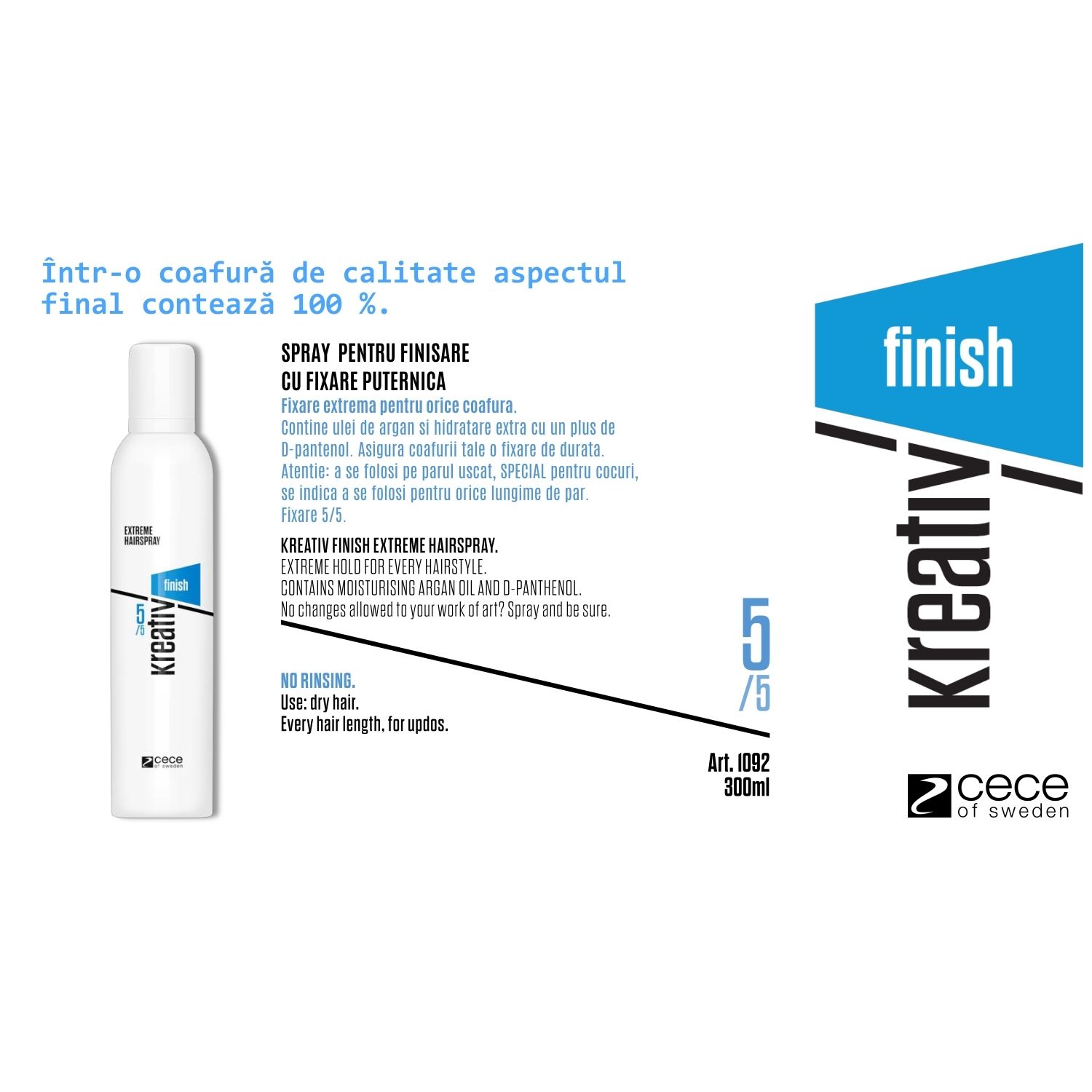 Kreativ Fixare spray de finisare cu fixare puternica +++ 300 ml / cod.1092 fotografia produsului View 3 L