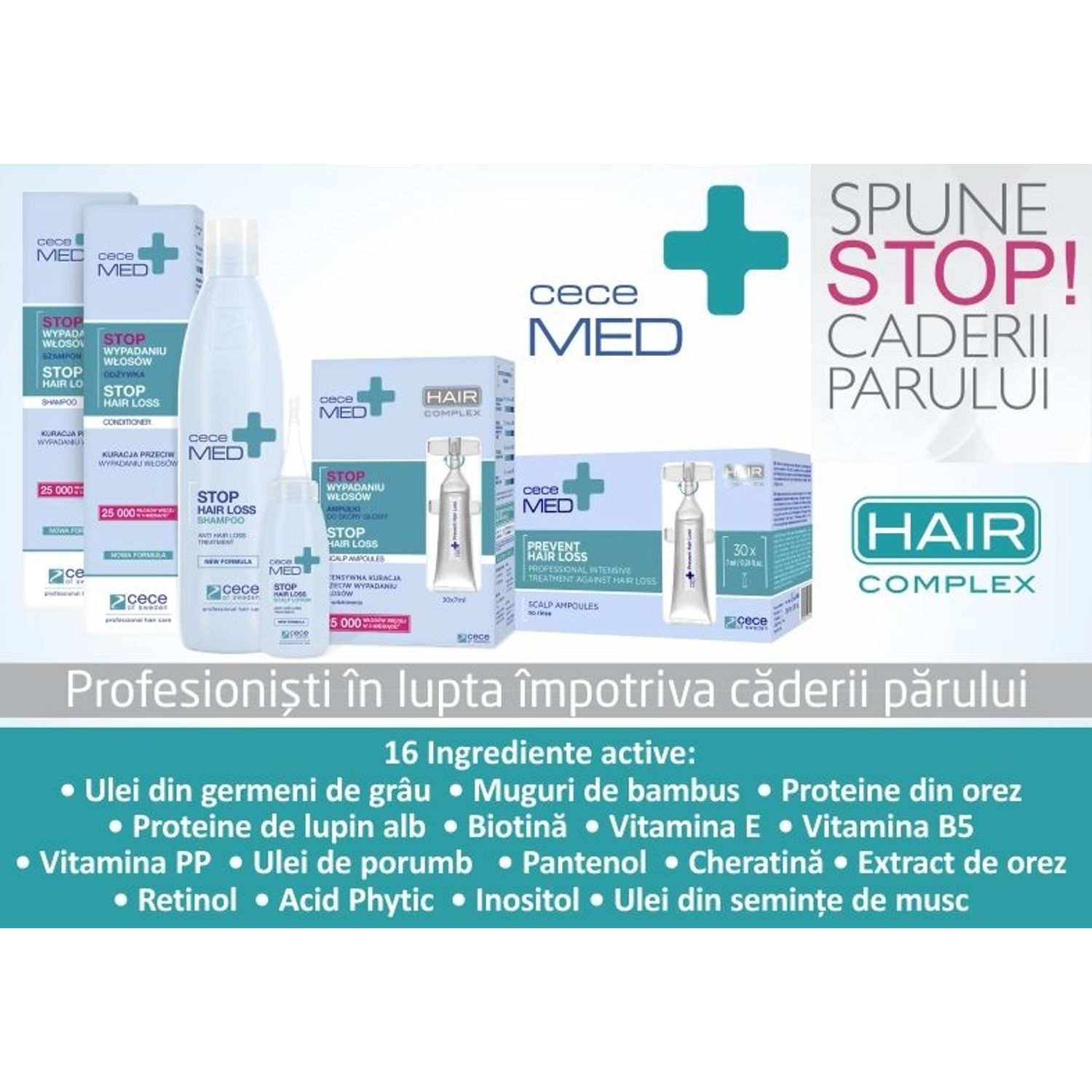 Cece Med lotiune medicala concentrata pentru prevenirea caderii parului 75 ml /cod.3430 fotografia produsului View 4 L