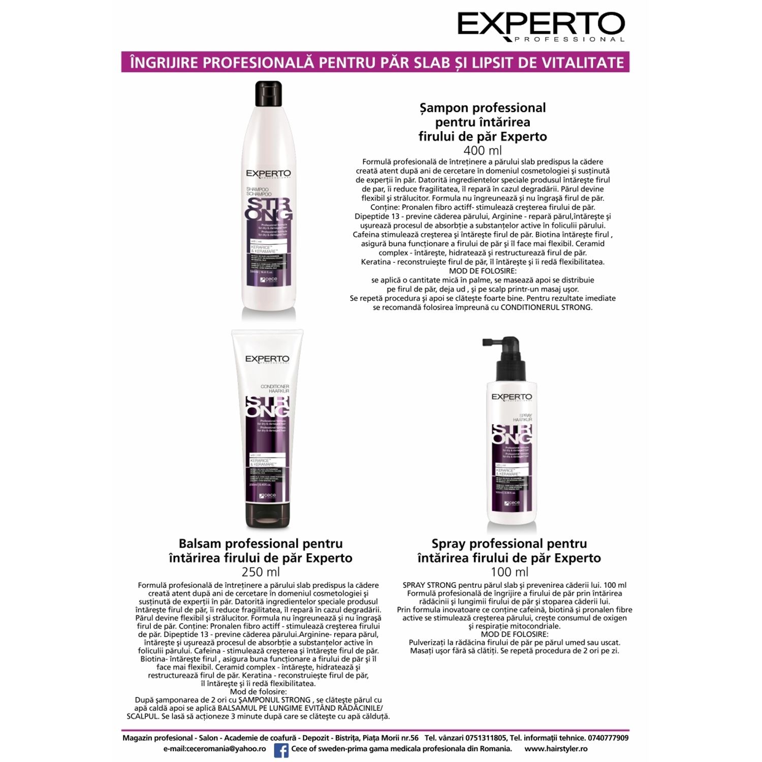 Spray Experto Professional STRONG pentru intarirea si prevenirea caderii parului 100 ml cod.1243 fotografia produsului View 3 L