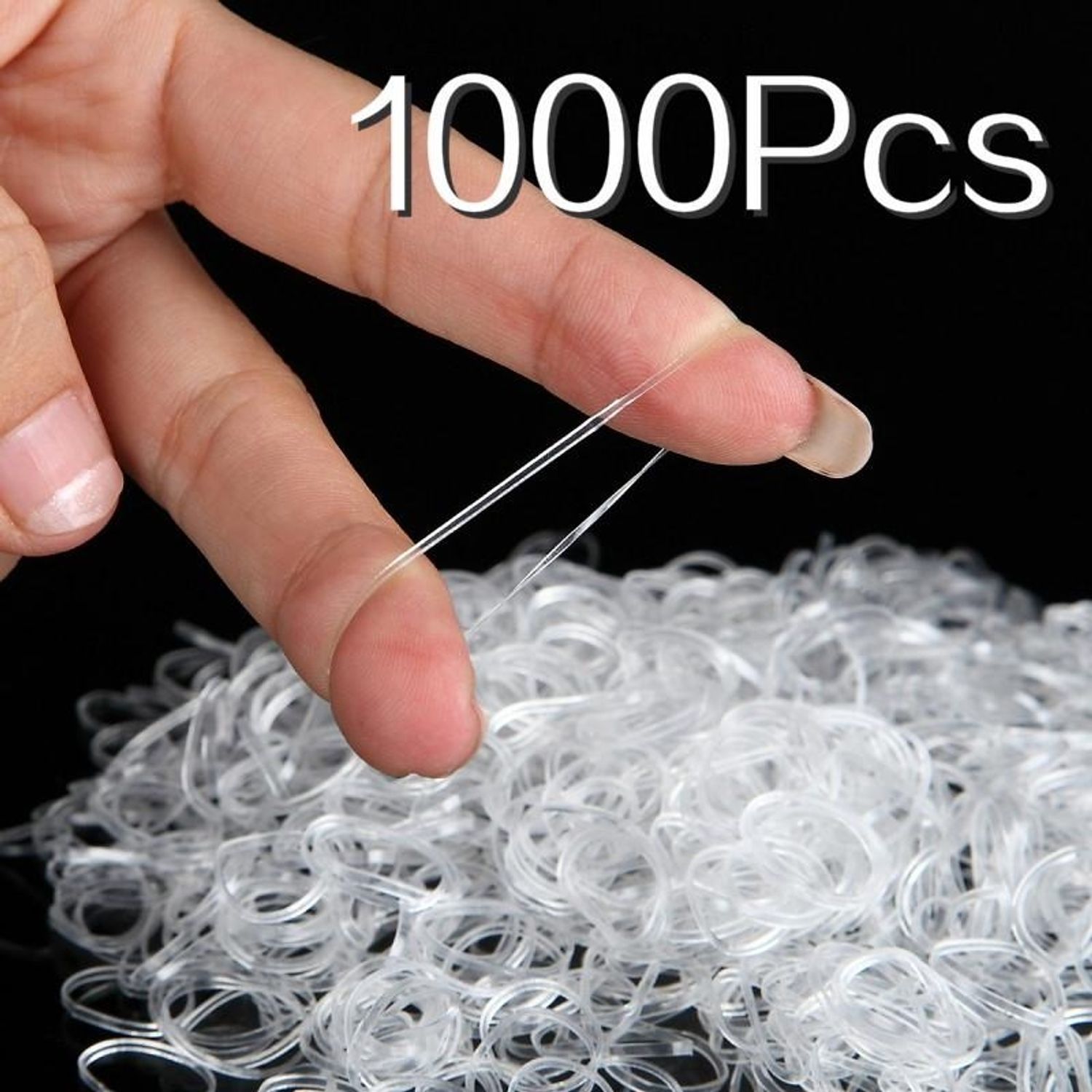 Elastice profesionale pentru par culoare Transparenta , 1000buc fotografia produsului View 9 L