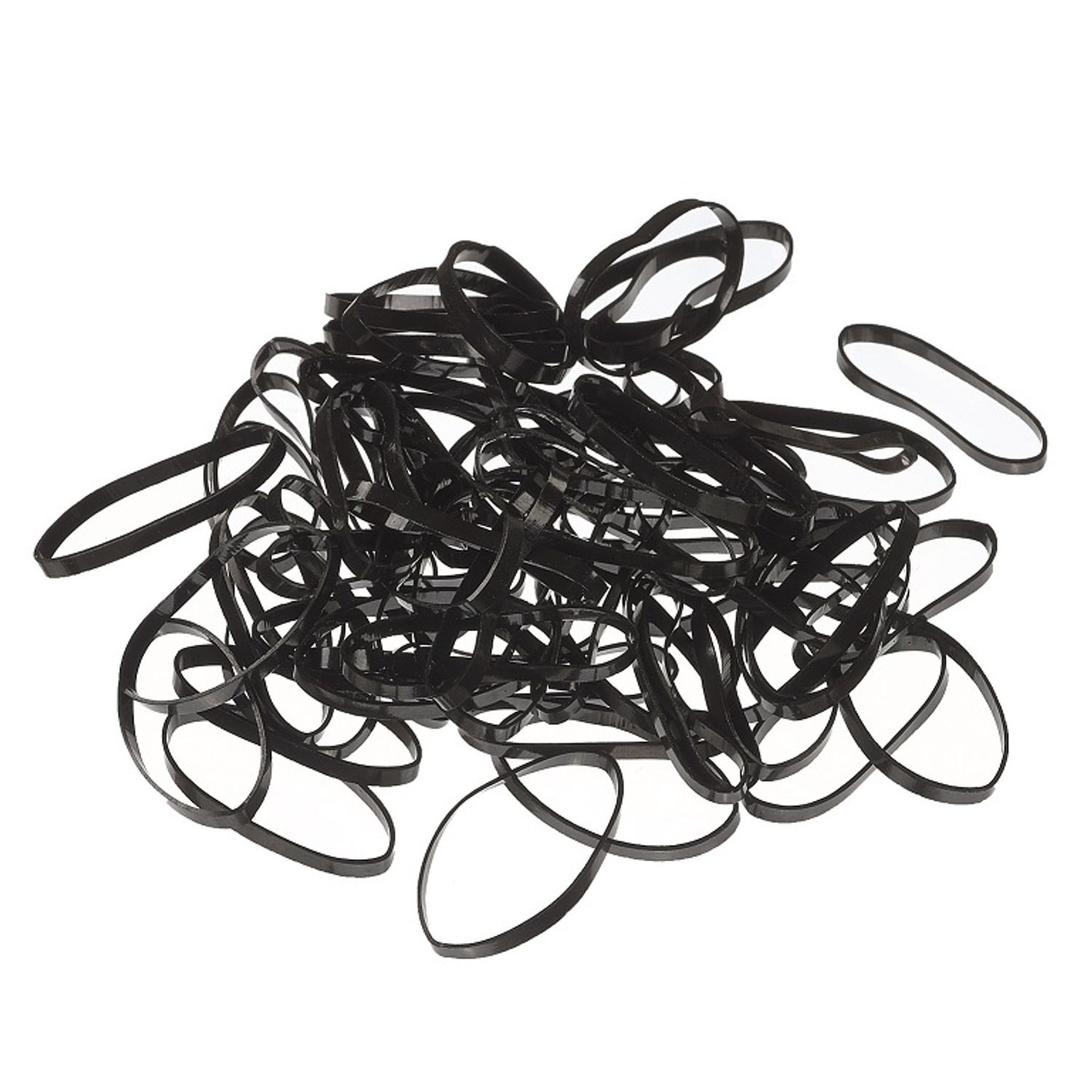 Elastice negre Kali Sinelco din silicon pentru par 35 mm -250 buc fotografia produsului View 2 L