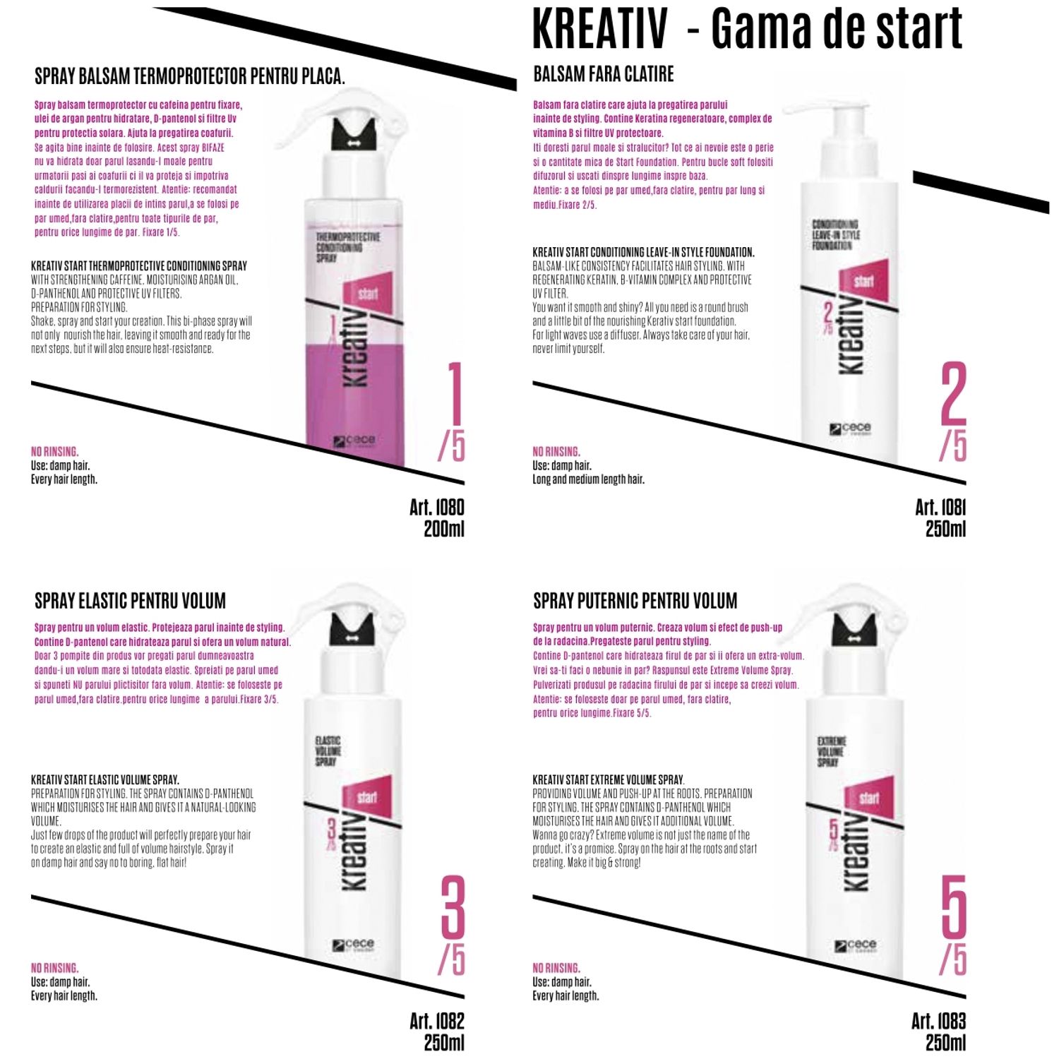 Kreativ Start spray de volum elastic 250 ml / cod.1082 fotografia produsului View 4 L
