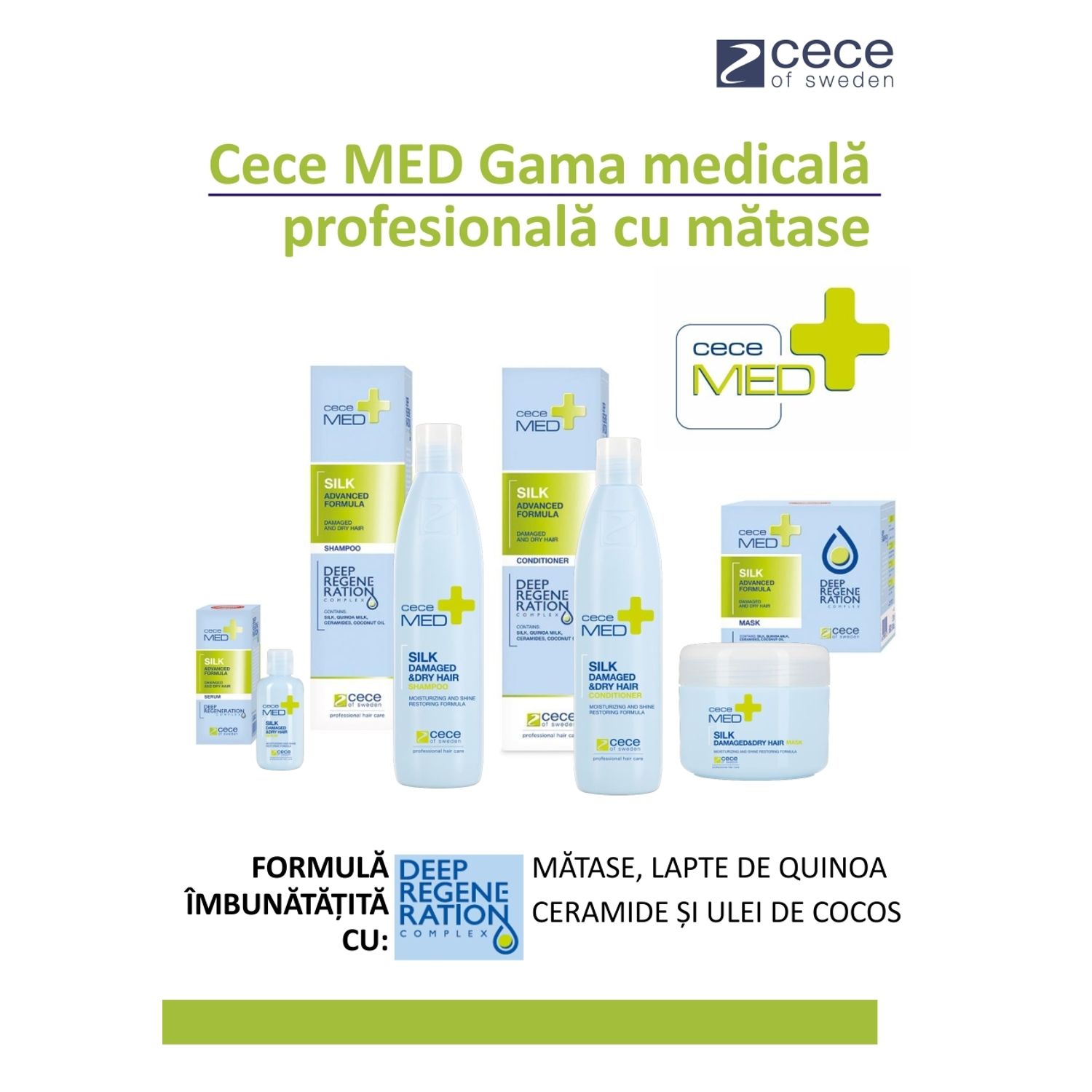 Cece Med sampon cu matase pentru par degradat si uscat 300 ml /cod.3100 fotografia produsului View 5 L