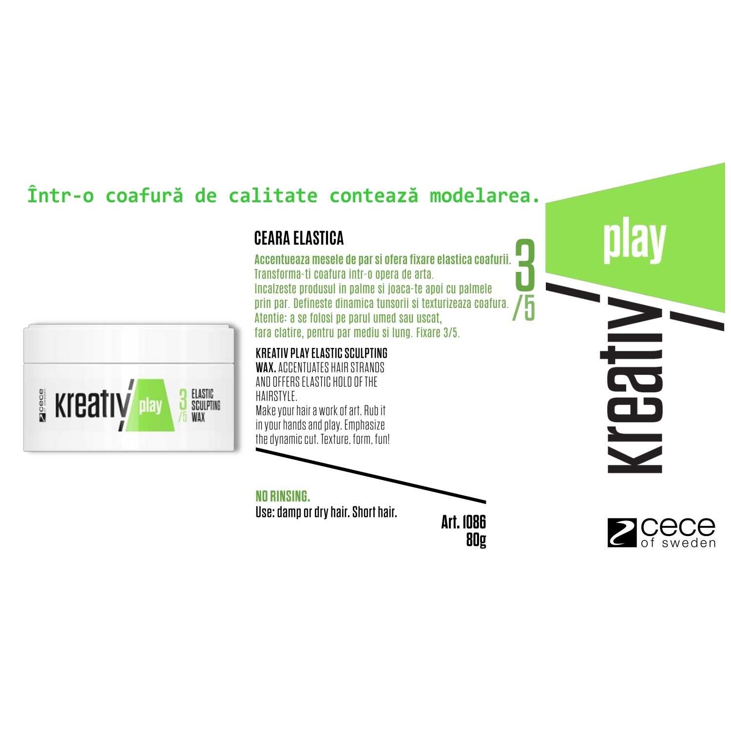Kreativ Play ceara texturizanta elastica 80 gr / cod.1086. fotografia produsului View 2 L