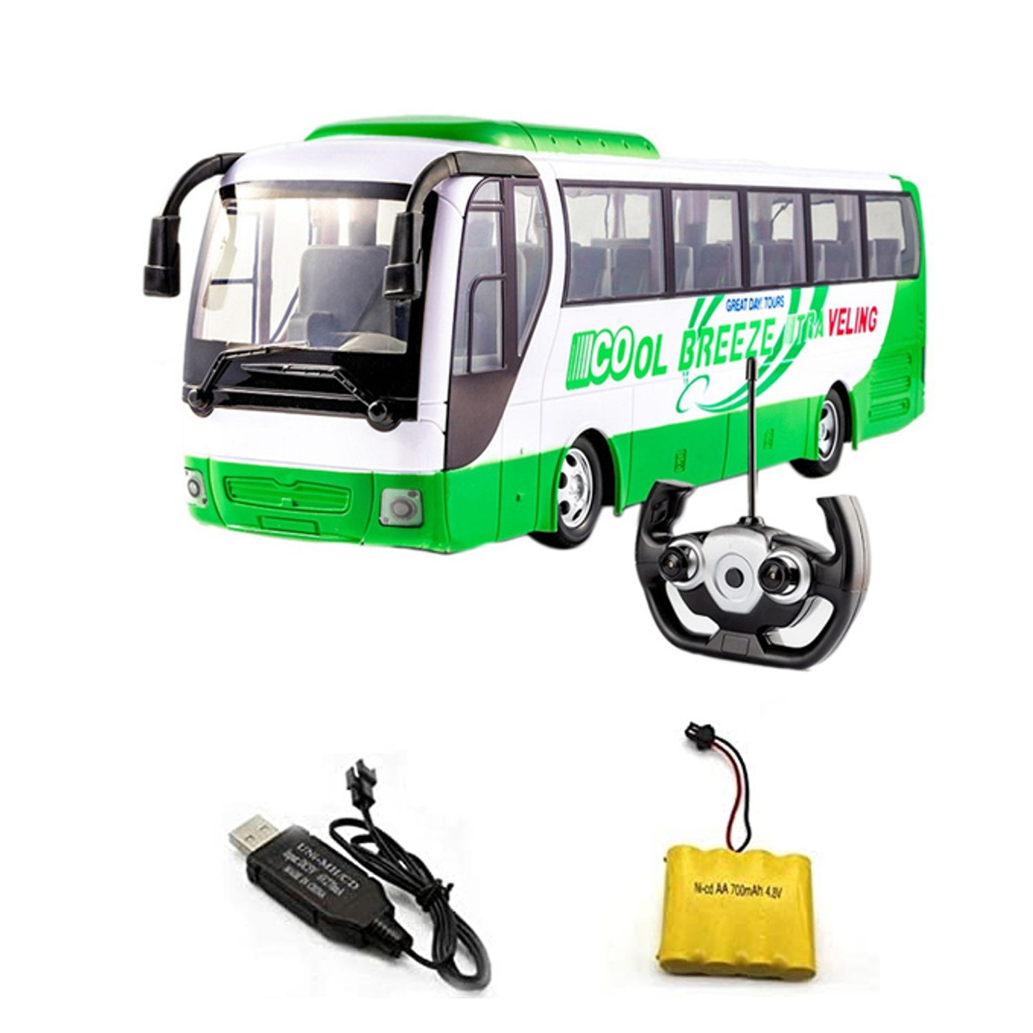 Autobuz verde, cu telecomanda, Salamandra Kids fotografia produsului View 2 L