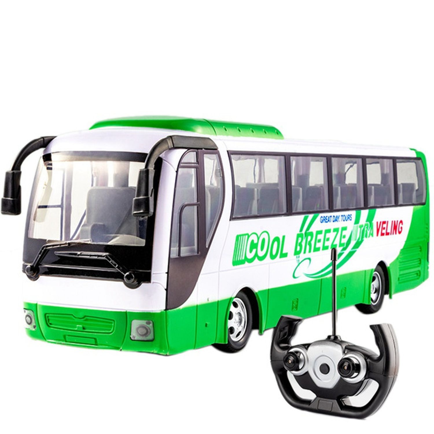 Autobuz verde, cu telecomanda, Salamandra Kids fotografia produsului