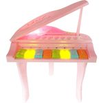 Pian Fantasy cu 8 note musicale, melodii demonstrative, lumini, roz fotografia produsului View 4 S