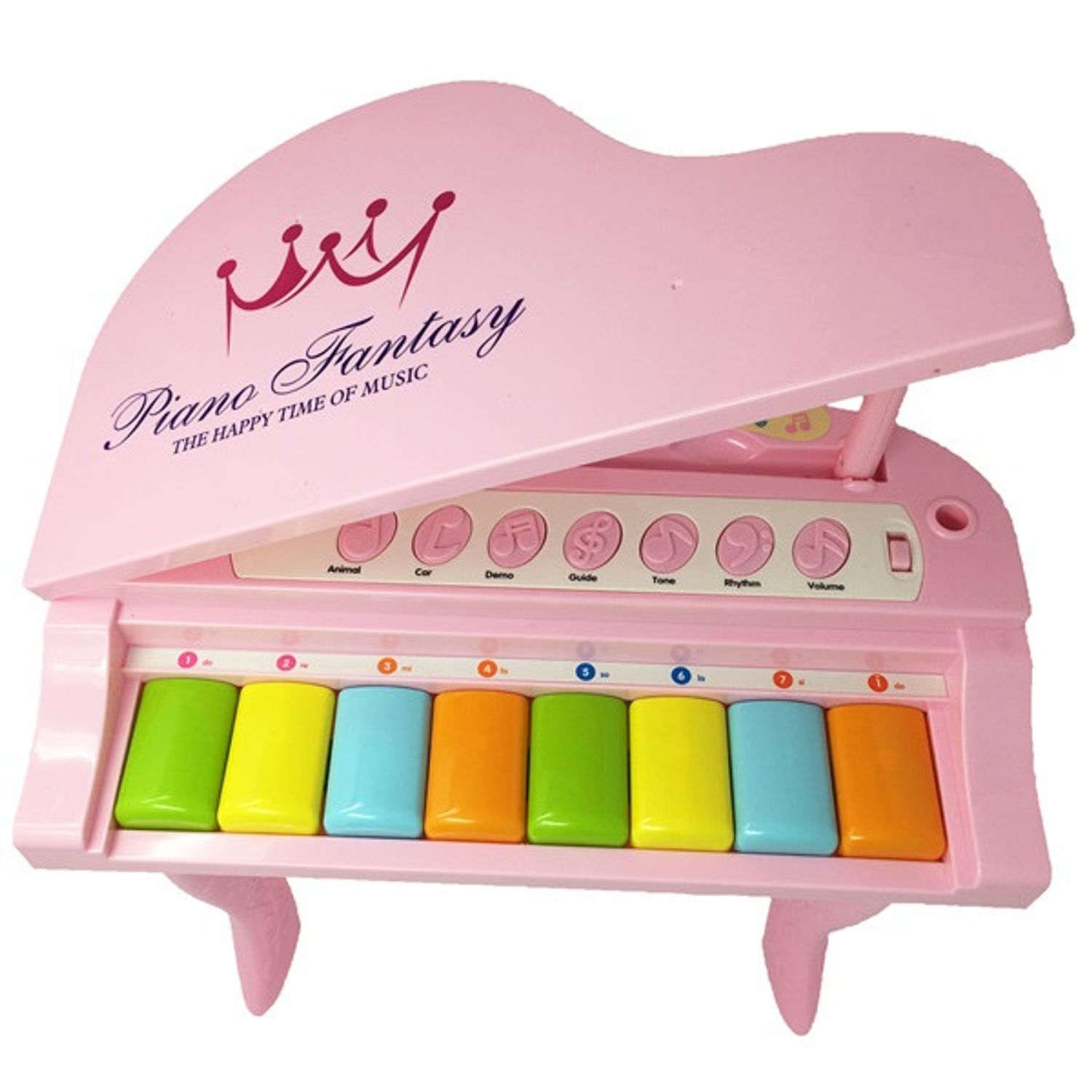 Pian Fantasy cu 8 note musicale, melodii demonstrative, lumini, roz fotografia produsului View 2 L