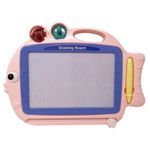 Tablita magnetica Salamandra Kids 2 in 1 cu creion si 2 stampile, Roz fotografia produsului