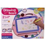 Tablita magnetica Salamandra Kids 2 in 1 cu creion si 2 stampile, Roz fotografia produsului View 2 S