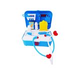 Set doctor cu diverse accesorii intr-un ghiozdanel albastru pentru copii fotografia produsului
