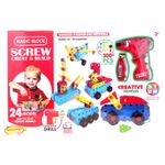 Set de Constructie Multifunctional Salamandra Kids&reg;, Creativ si Educativ, 300 de Piese Incluse, Bormasina fotografia produsului