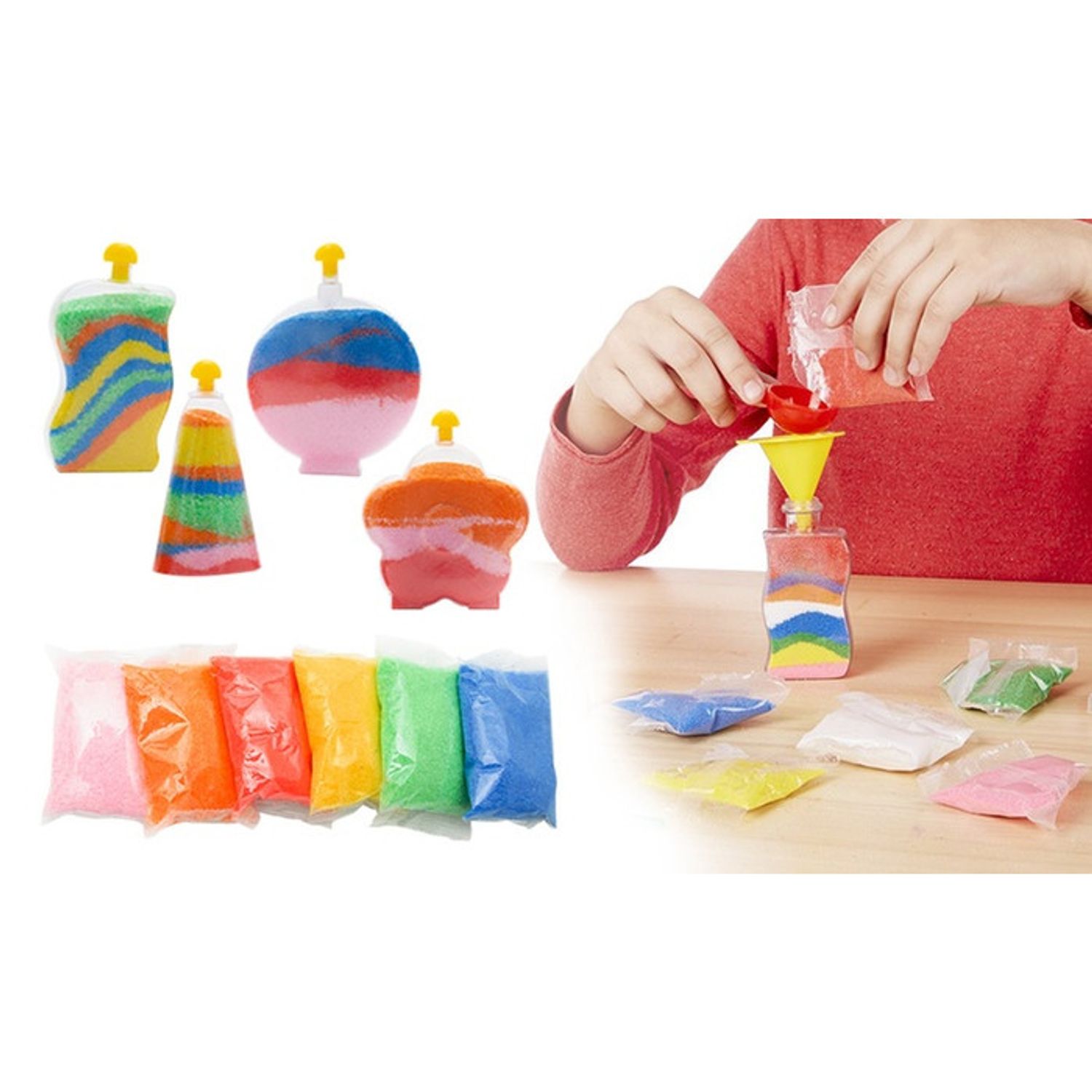 Set sticlute si nisip colorat, pentru copii fotografia produsului View 2 L