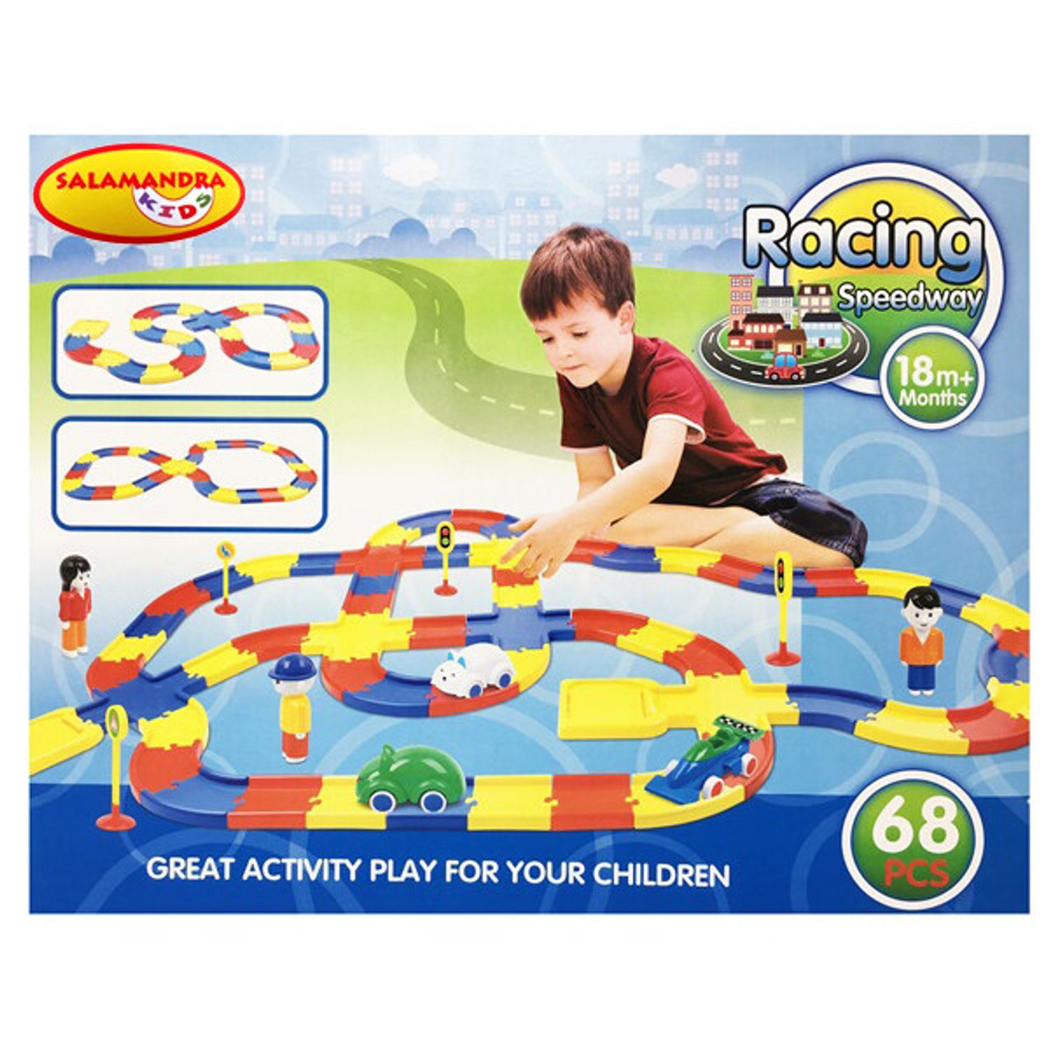 Jucarie Set Pista de masini, 68 accesorii fotografia produsului View 3 L