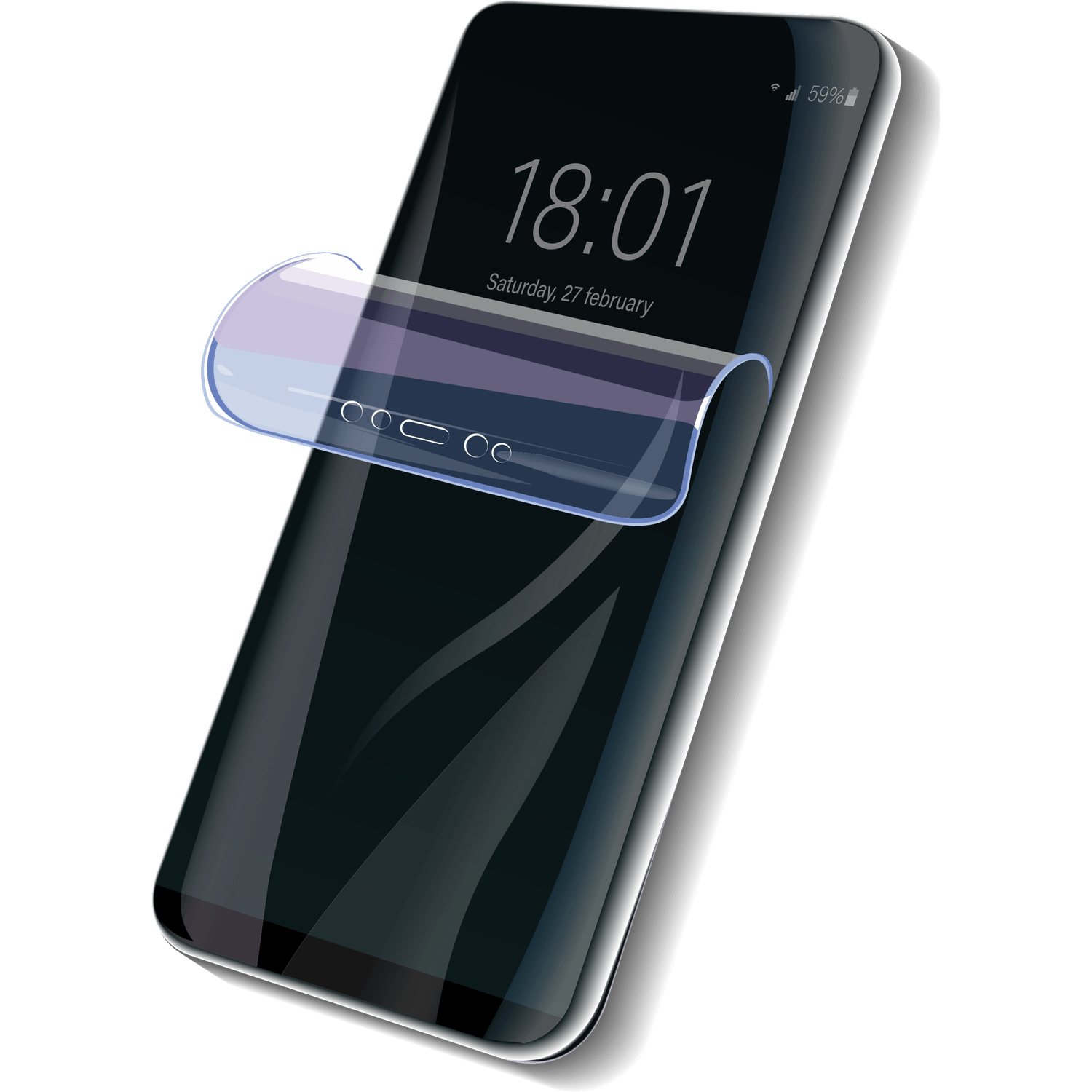 Folie de protectie, pentru Huawei Y7 Prime 2019, ecran cover, transparenta, din silicon fotografia produsului
