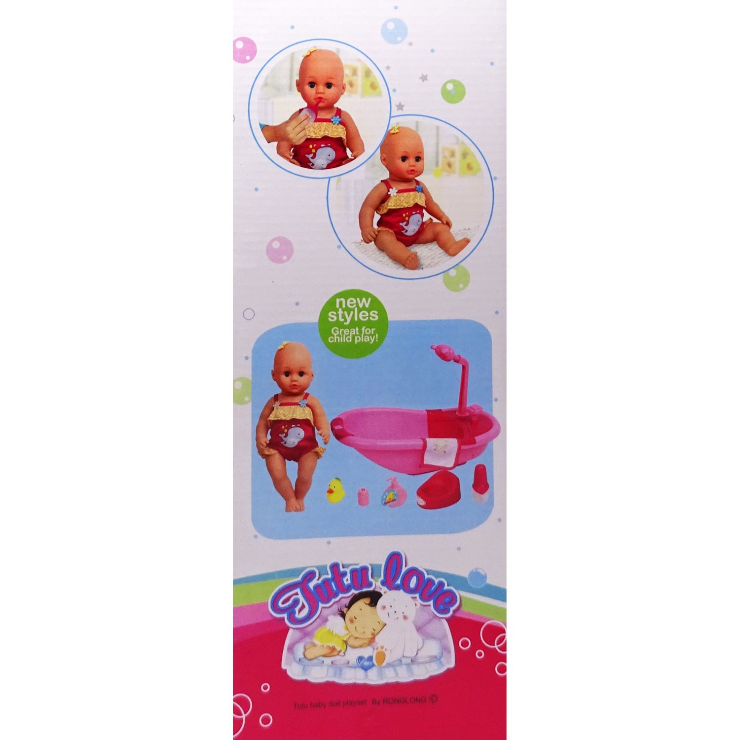 Set papusa Bathtime TUTU cu Cada si 6 Accesorii, Roz fotografia produsului View 3 L