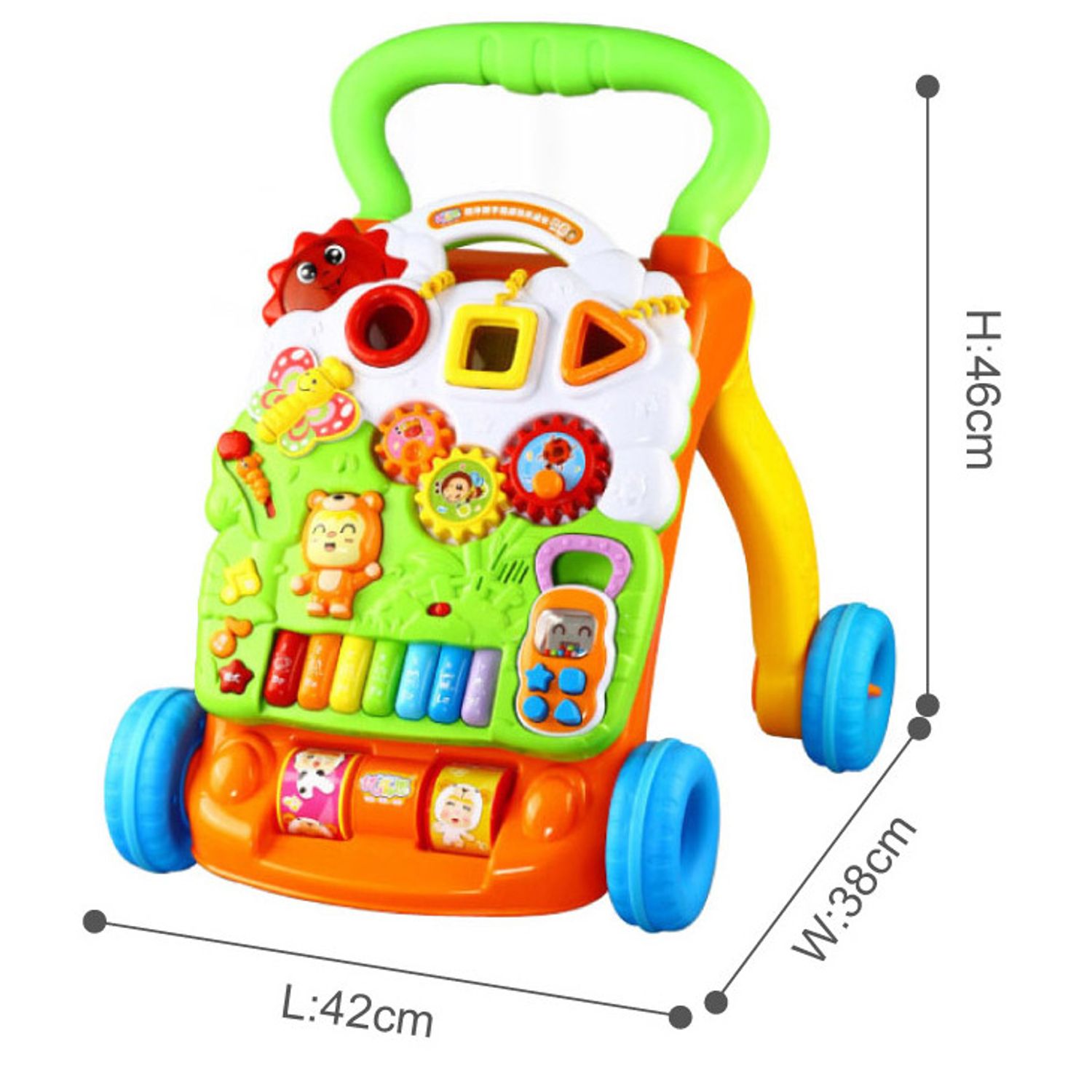 Centru de Activitati Multifunctional si Interactiv, Transformabil in Antemergator, Panou detasabil, Multicolor fotografia produsului View 4 L