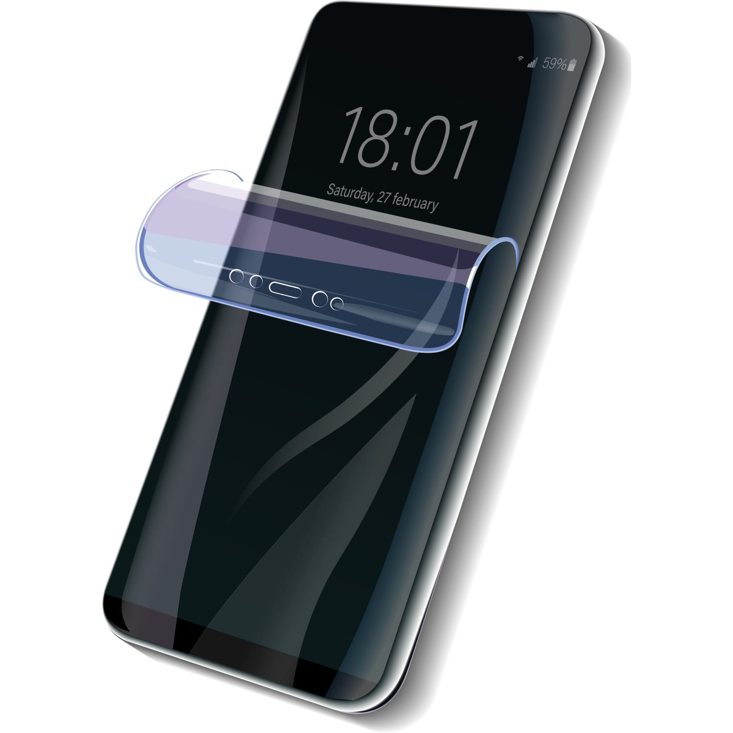 Set folii de protectie, pentru Huawei Y9  2018 , fata si spate, transparenta, din silicon fotografia produsului
