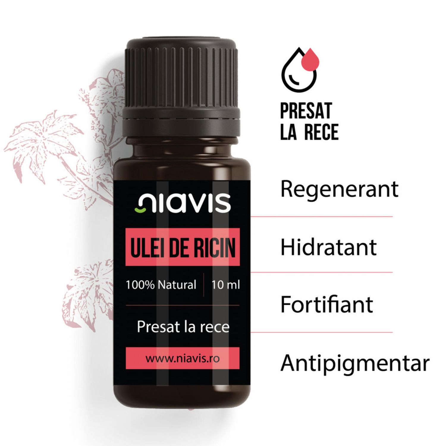 Ulei de Ricin, Niavis, 10ml fotografia produsului