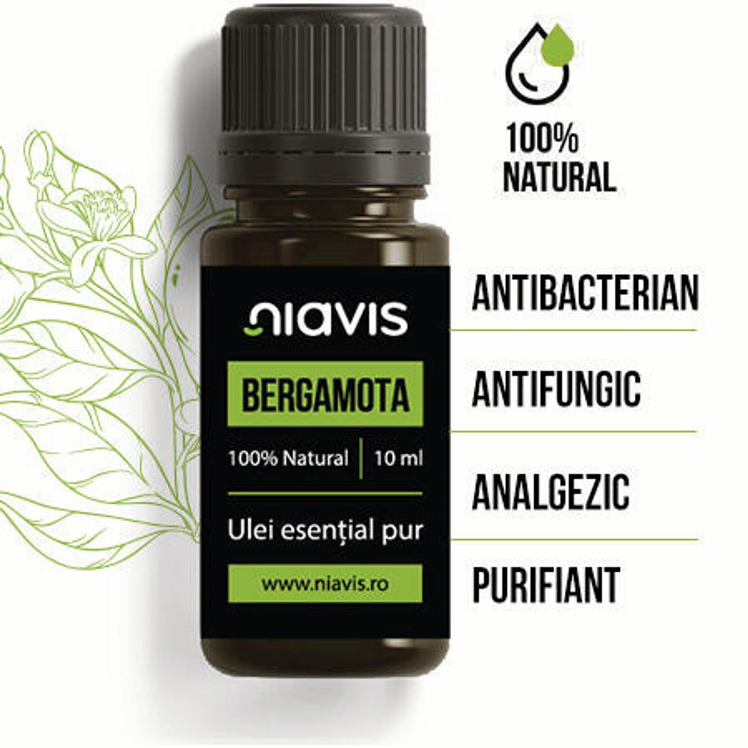 Ulei Esential de Bergamota, Niavis, 10ml fotografia produsului