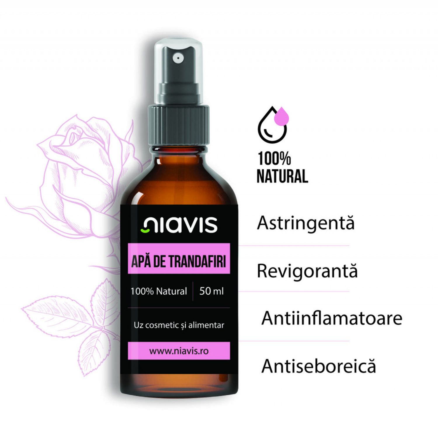 Apa de Trandafiri, Niavis, 50ml fotografia produsului