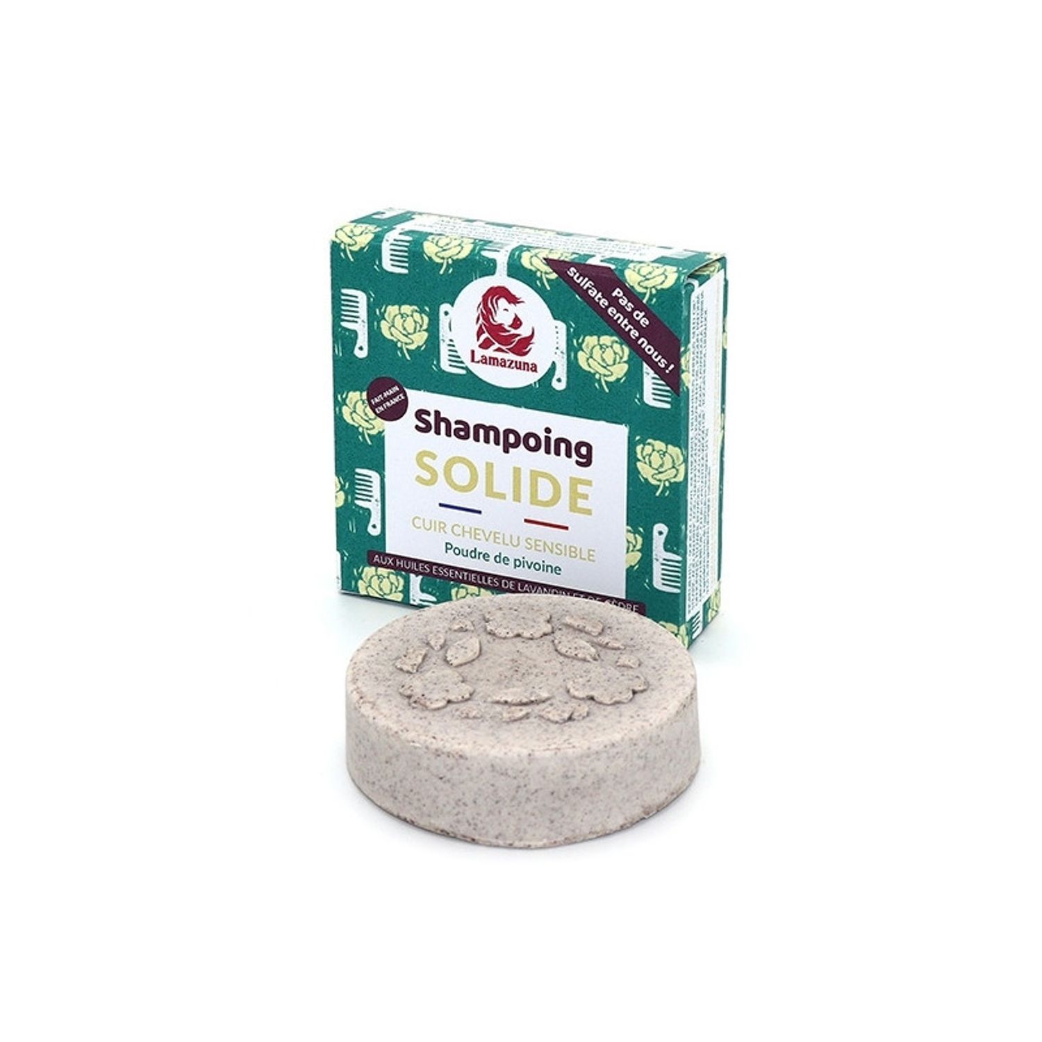 Sampon solid pentru scalp sensibil cu pudra de bujor, Lamazuna, 70 ml fotografia produsului