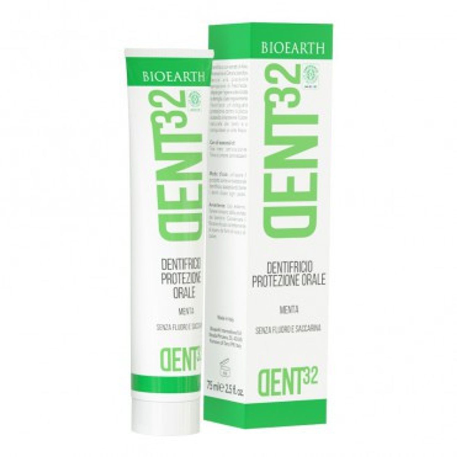Pasta de dinti bio cu menta DENT32 Bioearth 75ml fotografia produsului