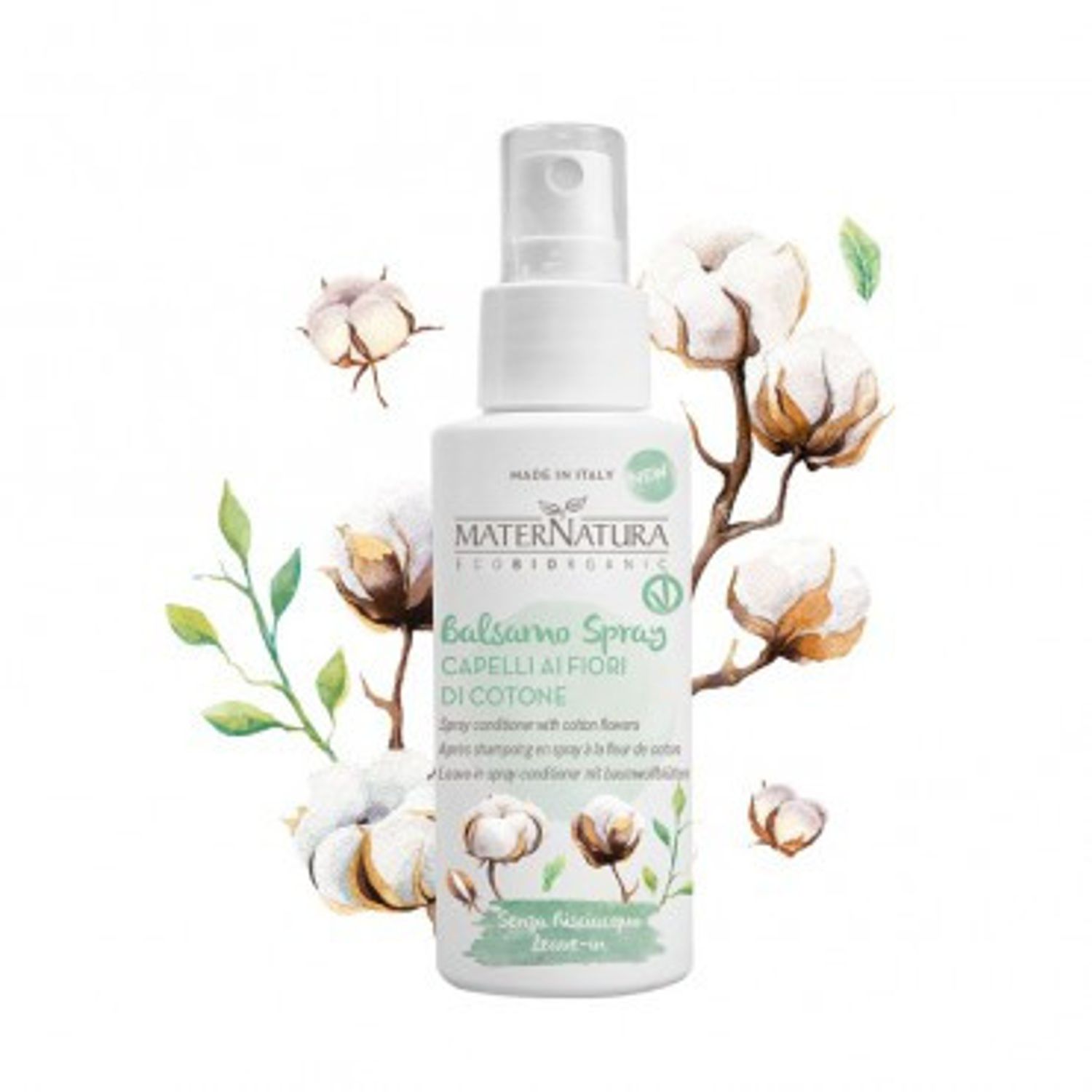 Balsam leave-in spray cu flori de bumbac, 150ml - Maternatura fotografia produsului