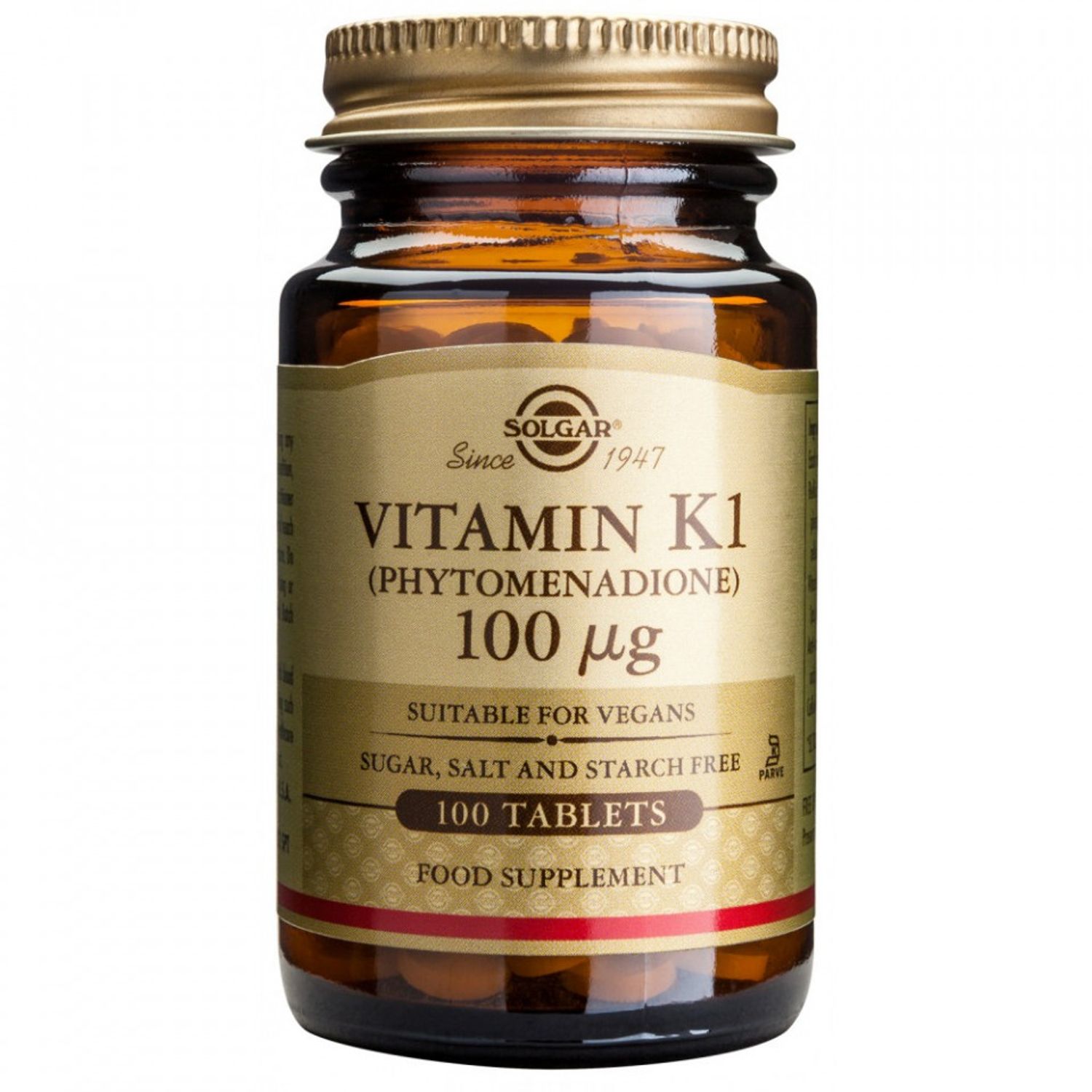 Vitamin K1 100mcg Solgar 100tablete fotografia produsului