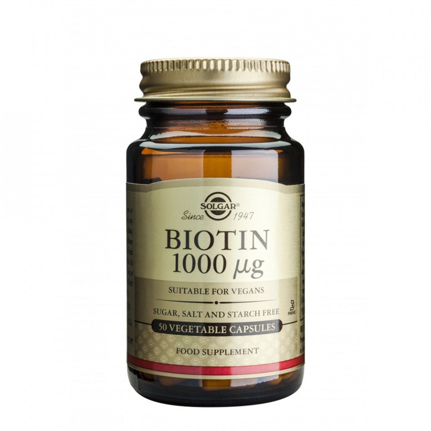 Biotin 1000mcg Solgar 50 capsule fotografia produsului