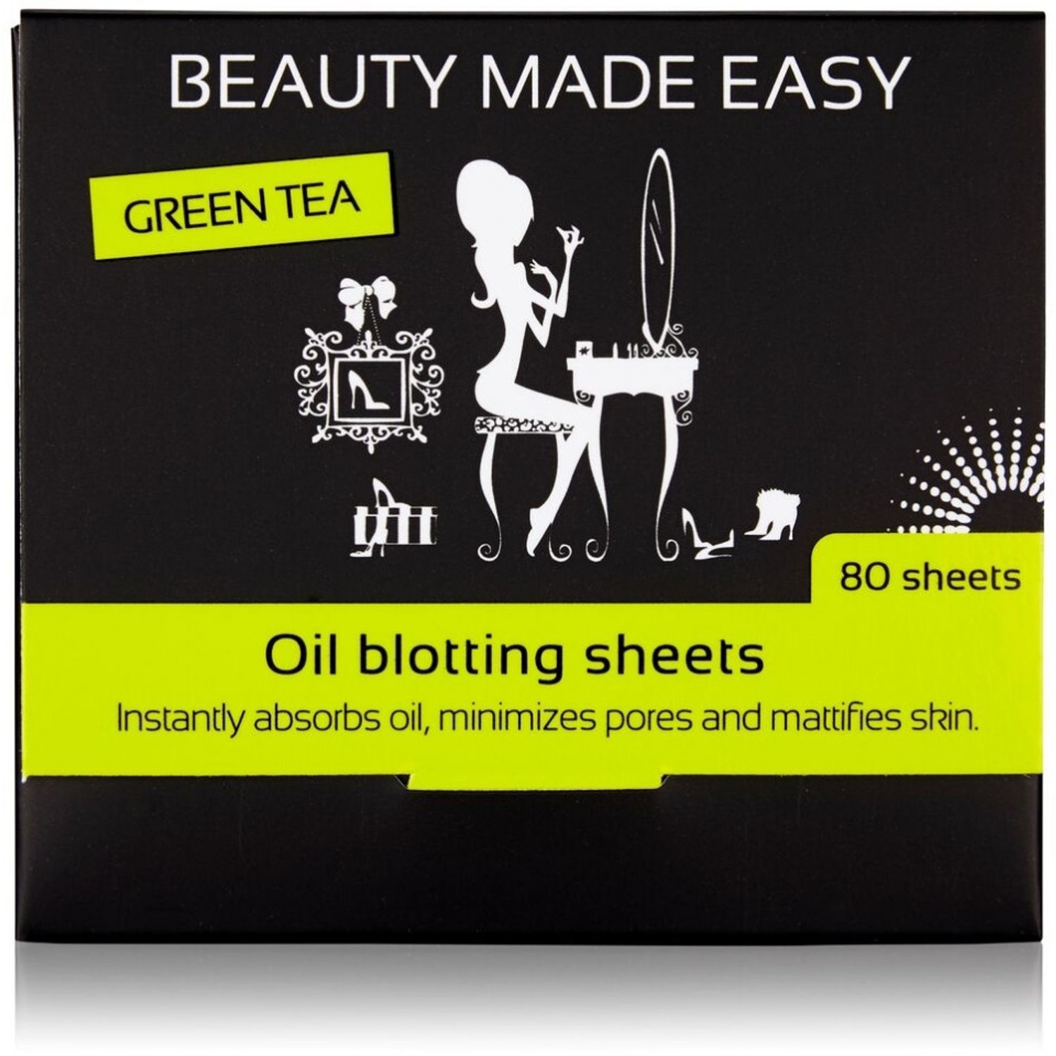 Foite matifiante, cu ceai verde, pentru ten, 80 buc, Beauty Made Easy fotografia produsului