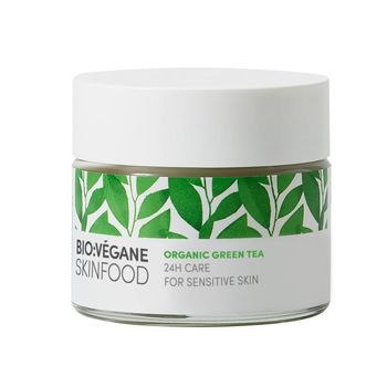 Crema de fata calmanta cu Ceai Verde 24H Care (ten sensibil) 50 ml, Bio:Vegane Skinfood
