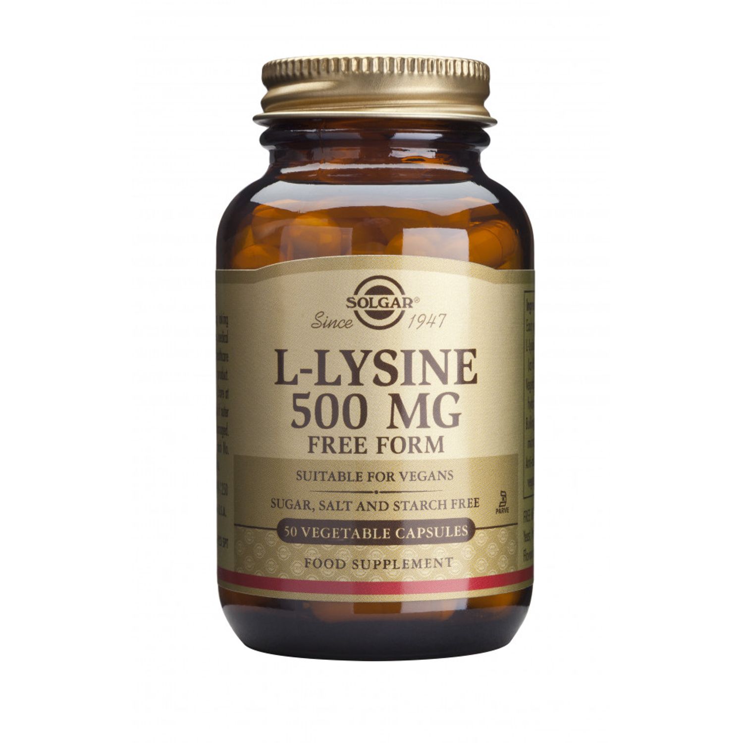 L-Lysine 500mg 50 veg caps, Solgar fotografia produsului