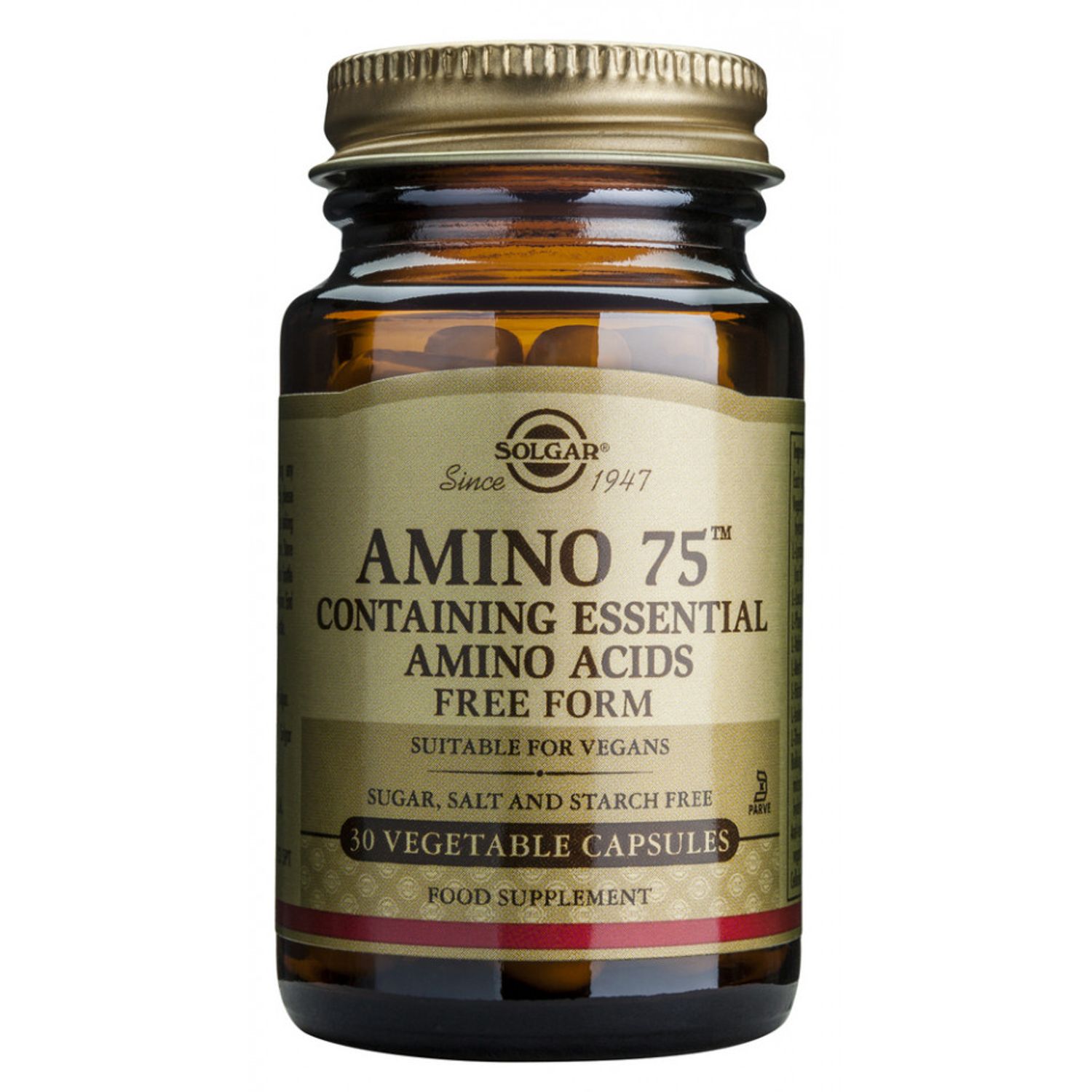 Amino 75 capsule vegetale 30bucăți, Solgar fotografia produsului