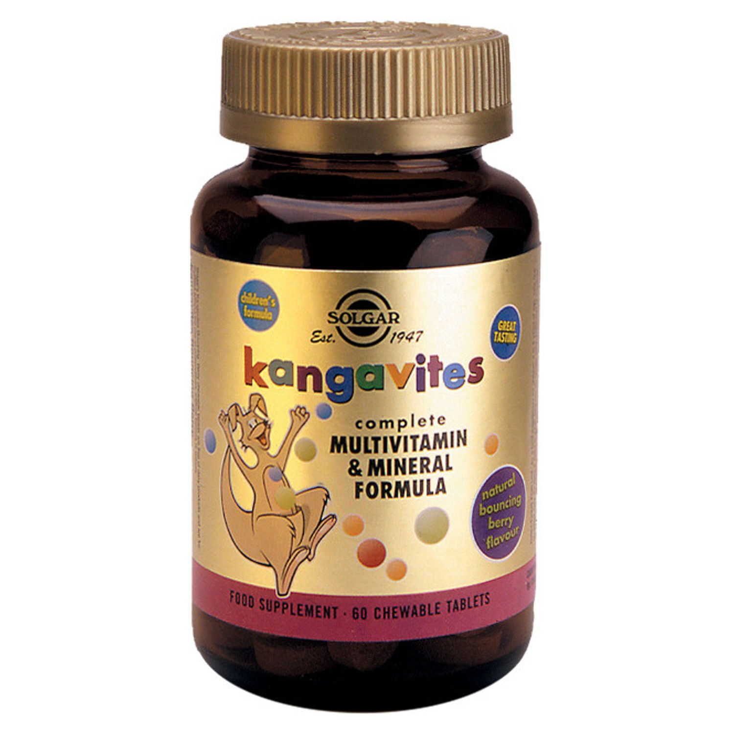 Multivitamine copii, Kangavites Formula Berry 60 tab, Solgar fotografia produsului