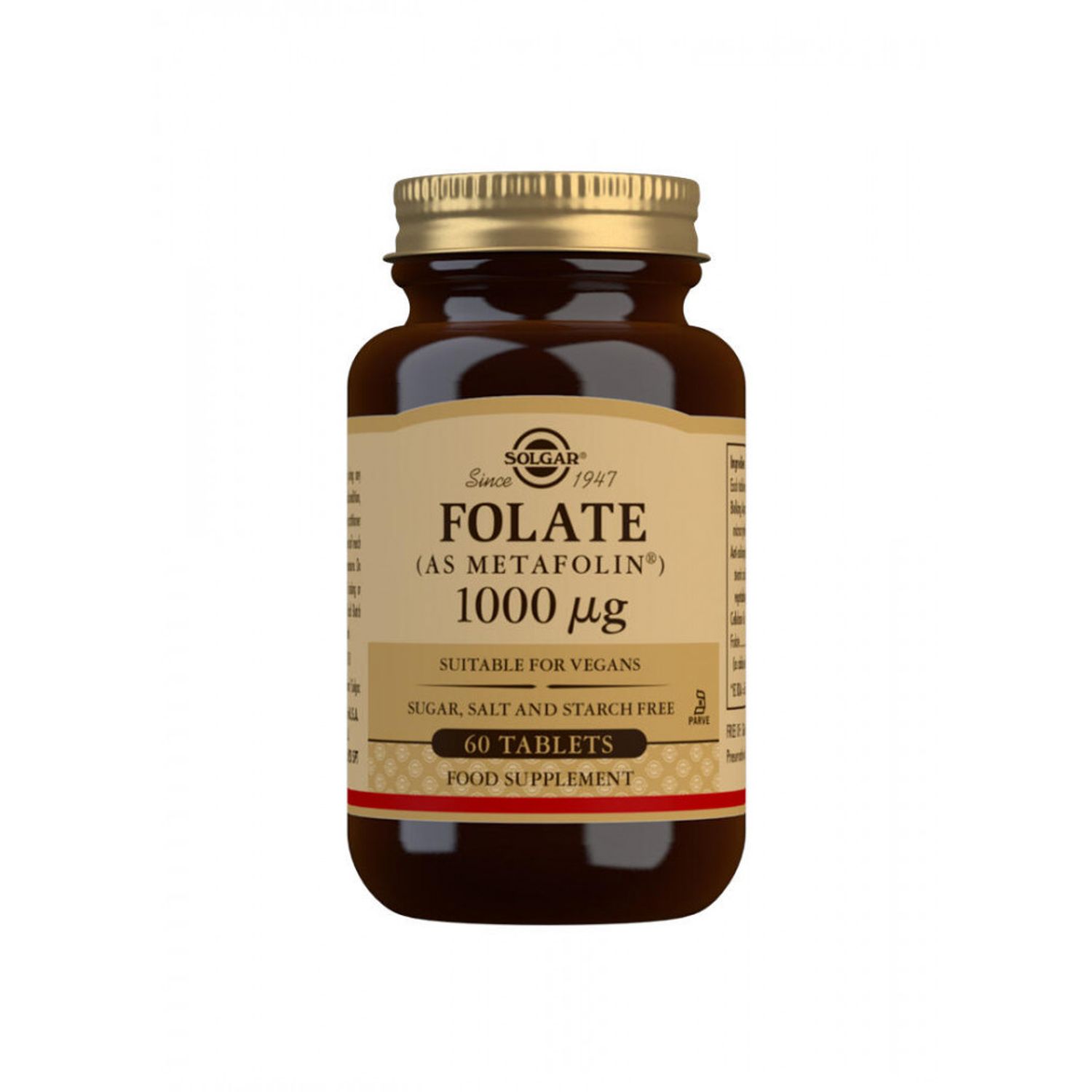 FOLATE 1000&mu;g (METAFOLIN) tabs 60s, Solgar fotografia produsului
