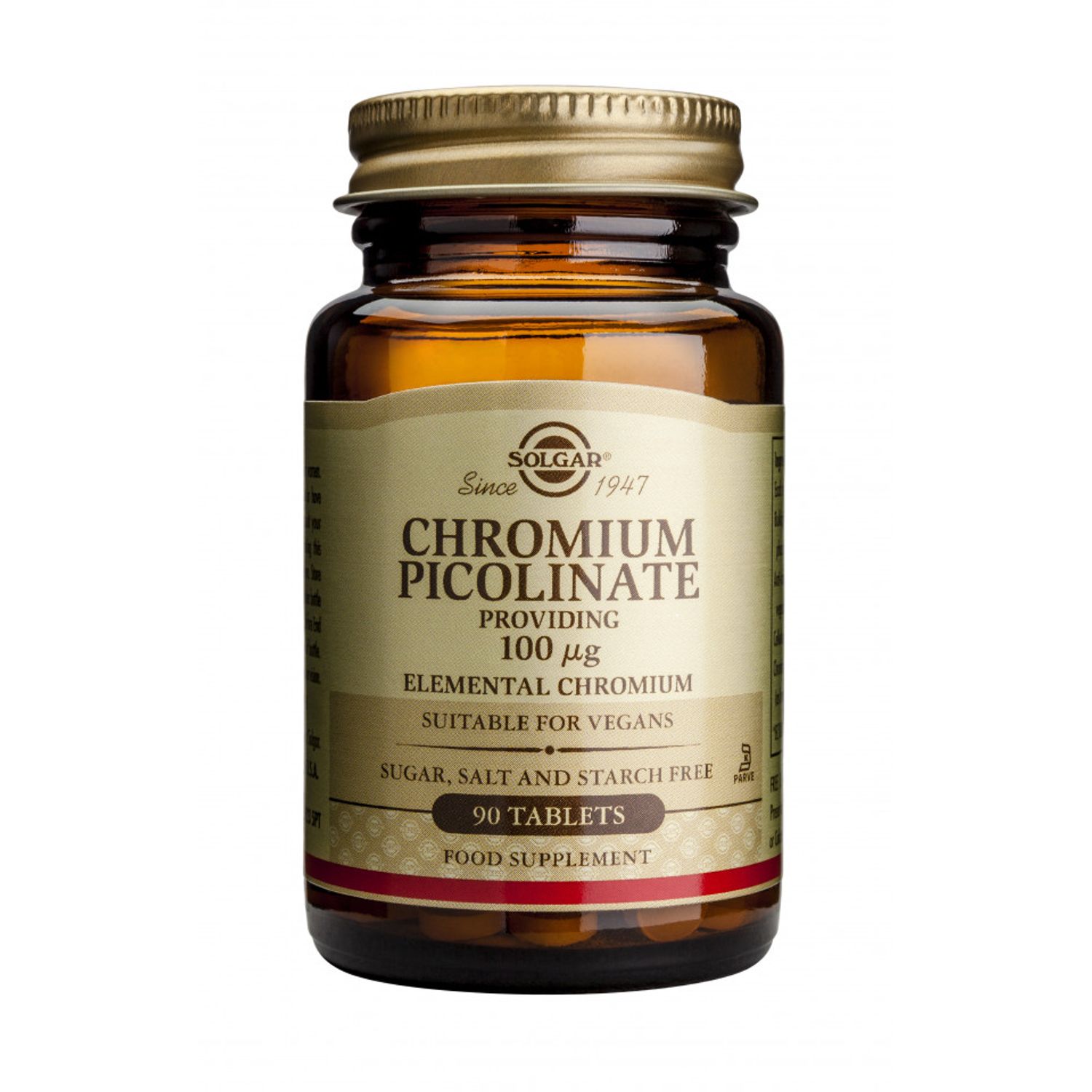 Crom picolinat, Chromium Picolinate, 100mg, 90 tablete, Solgar fotografia produsului