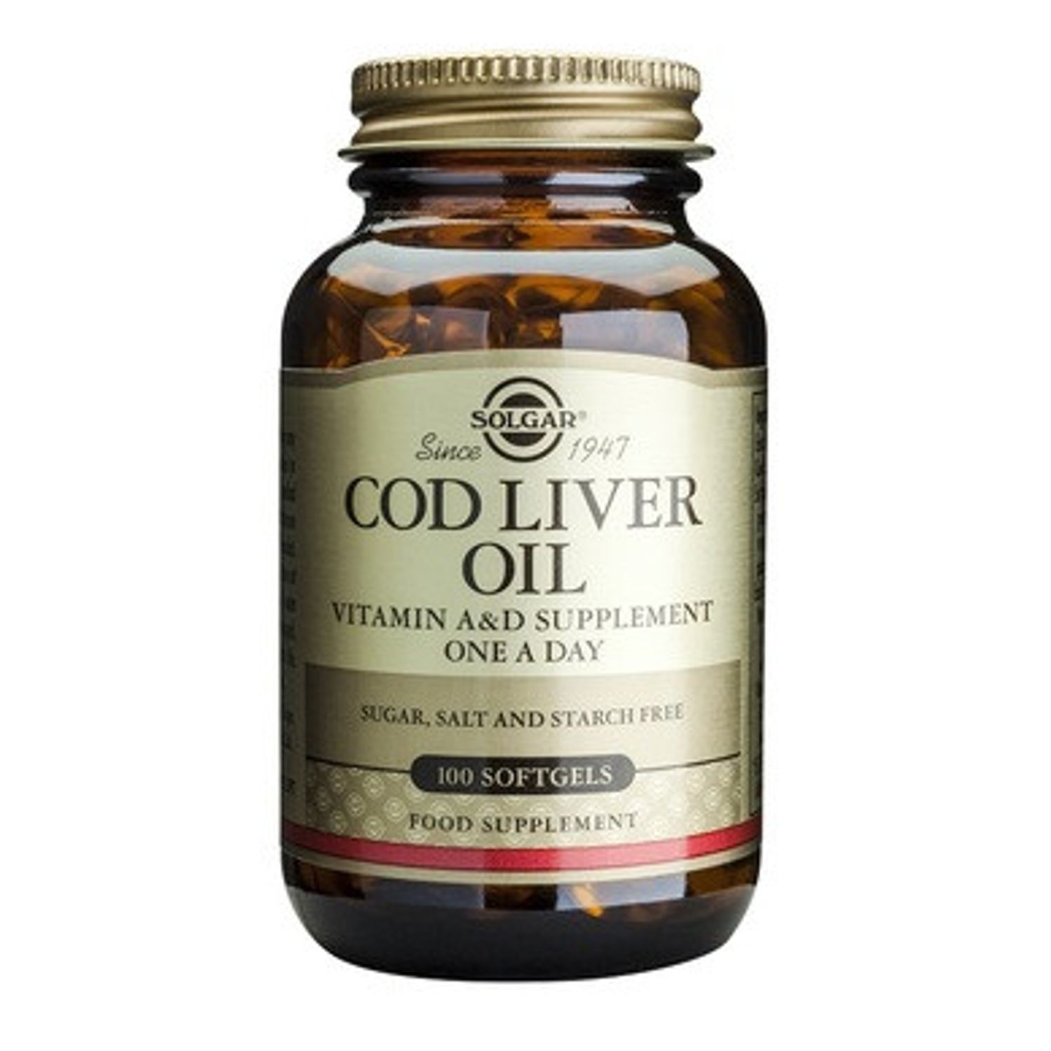 Ulei din ficat de cod, Cod Liver Oil 100cps moi, Solgar fotografia produsului