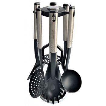 Set de gătit și servire Kinghoff KH 1569, 7 bucăți, Stand, Oțel inoxidabil / plastic