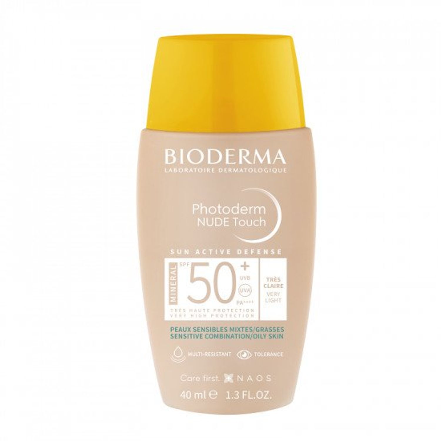 Fluid pentru piele mixta si grasa Bioderma Photoderm Nude Touch Mineral SPF 50+ ,Very Light, 40 ml fotografia produsului