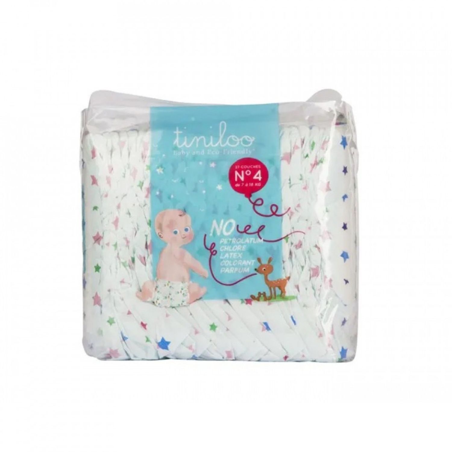 Scutece ecologice model Steluțe Nr.4 pentru 7-18KG 27buc Tiniloo fotografia produsului