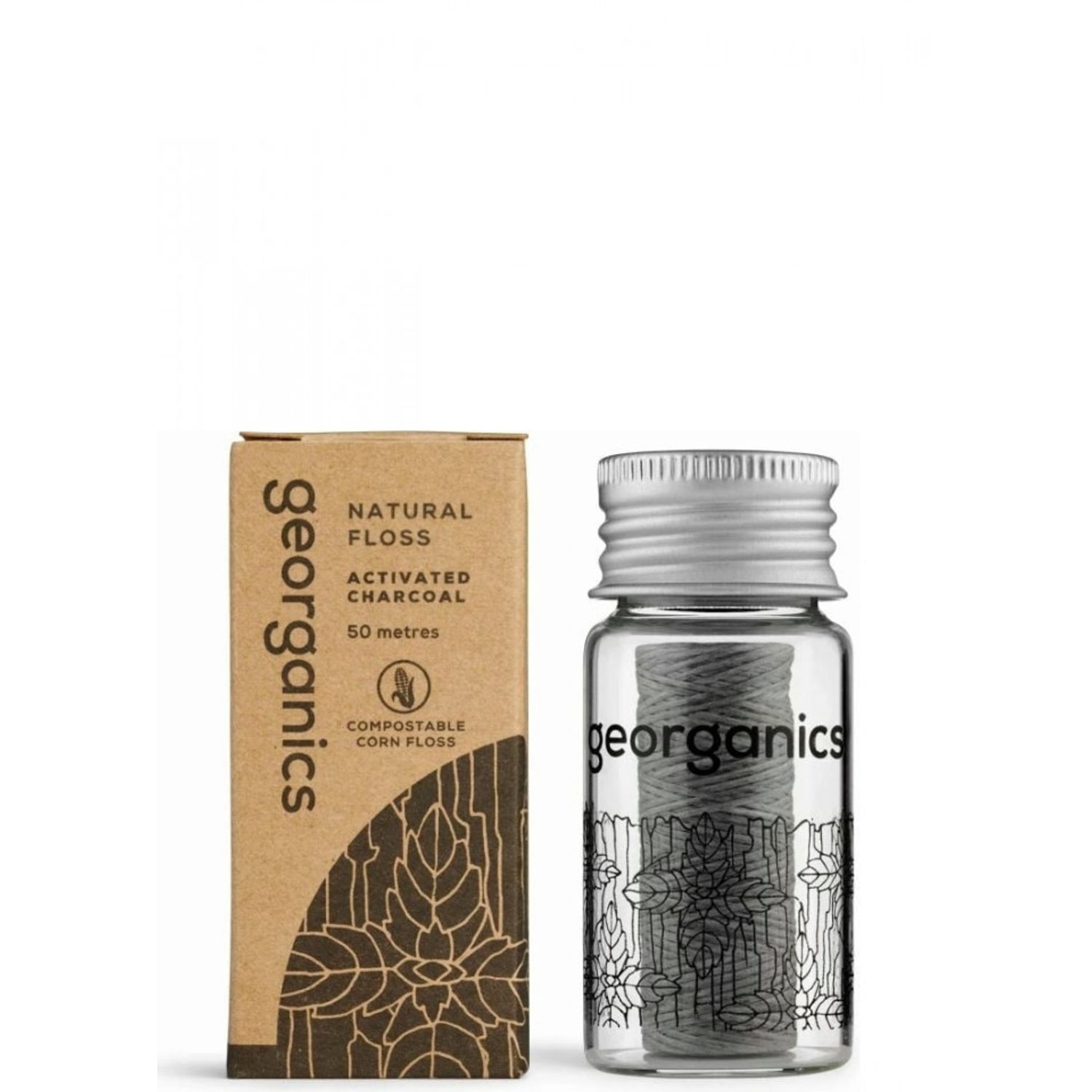 Ață dentară neagră CHARCOAL 50m Georganics fotografia produsului
